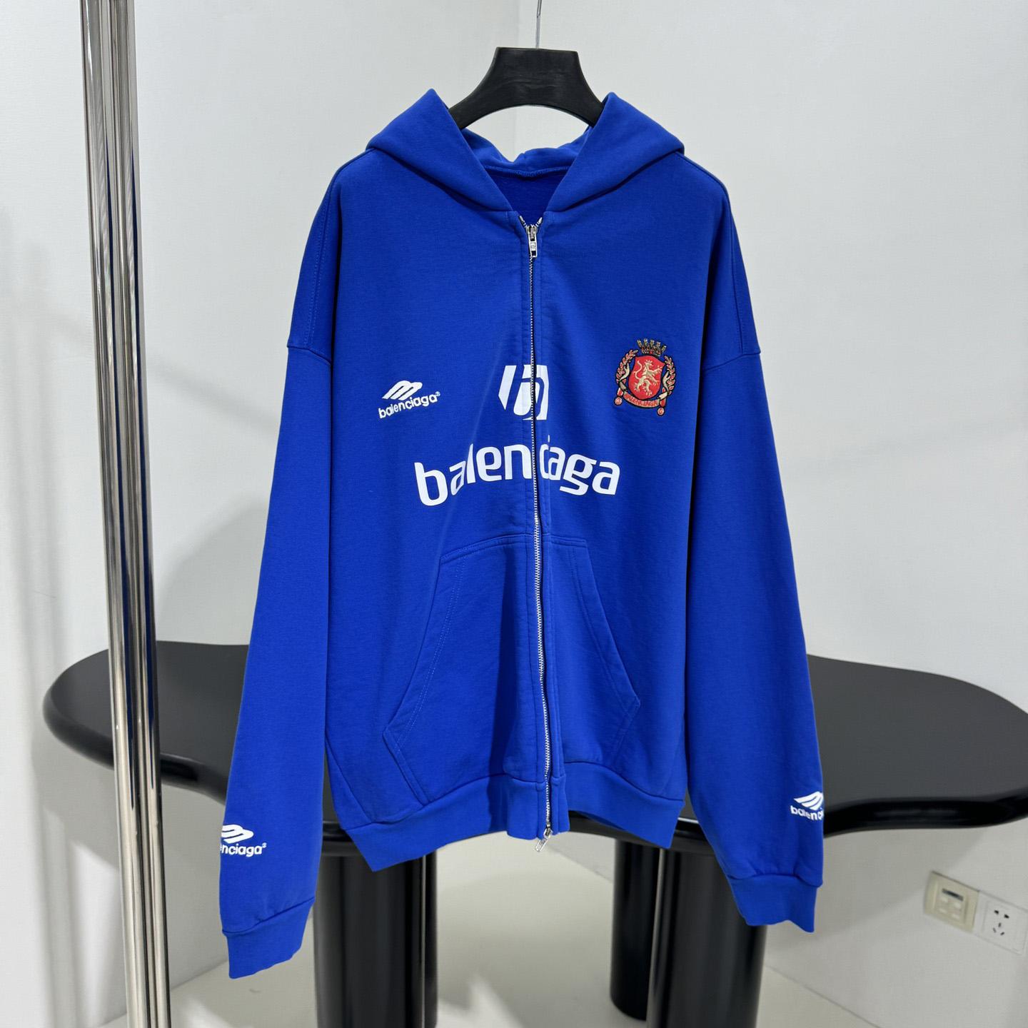 Balenciaga Paris Blue Soccer Zip-up Hoodie  YF1238  (50% OFF SALE) - DesignerGu