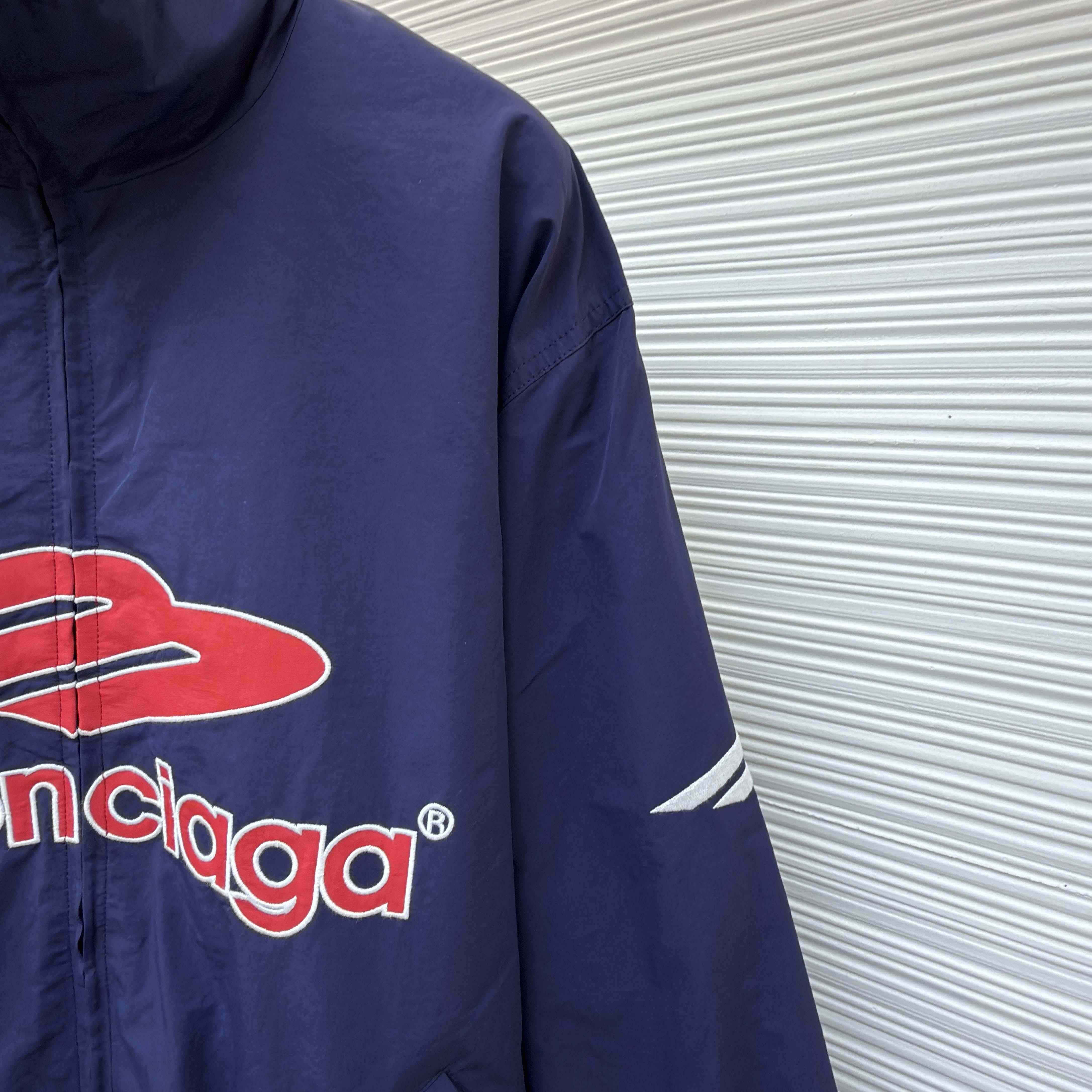 Balenciaga 3B Football Tracksuit Jacket In New Dark Navy - DesignerGu