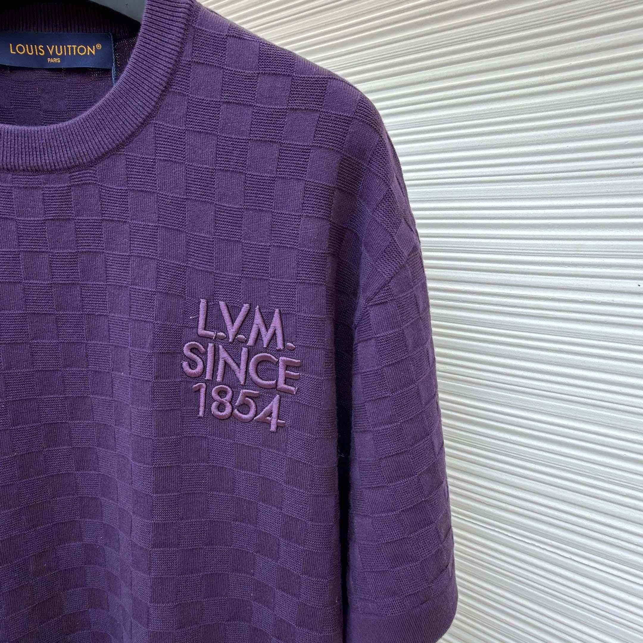 Louis Vuitton Damier Jacquard Short-Sleeved Crewneck    1AJTVL - DesignerGu
