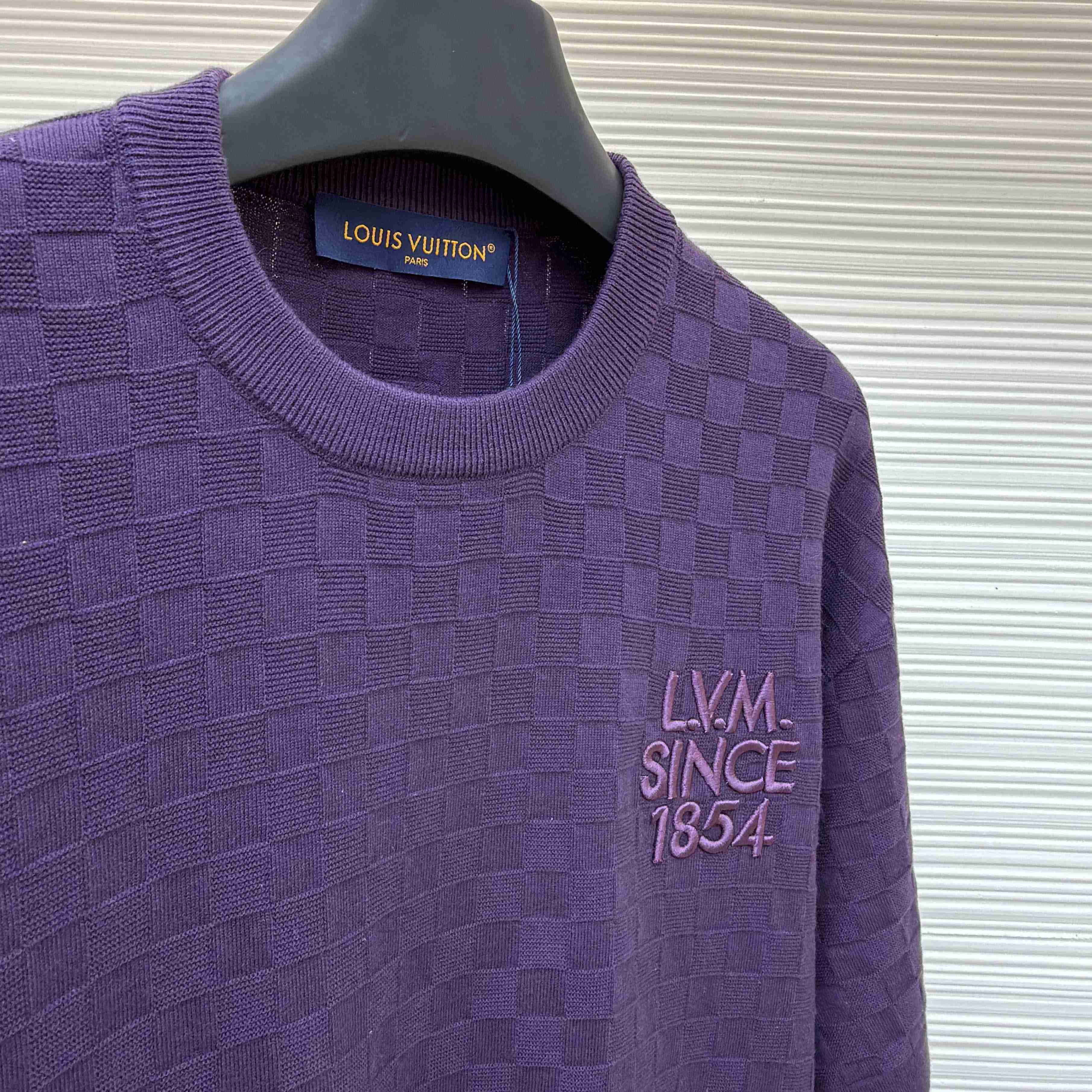 Louis Vuitton Damier Jacquard Short-Sleeved Crewneck    1AJTVL - DesignerGu