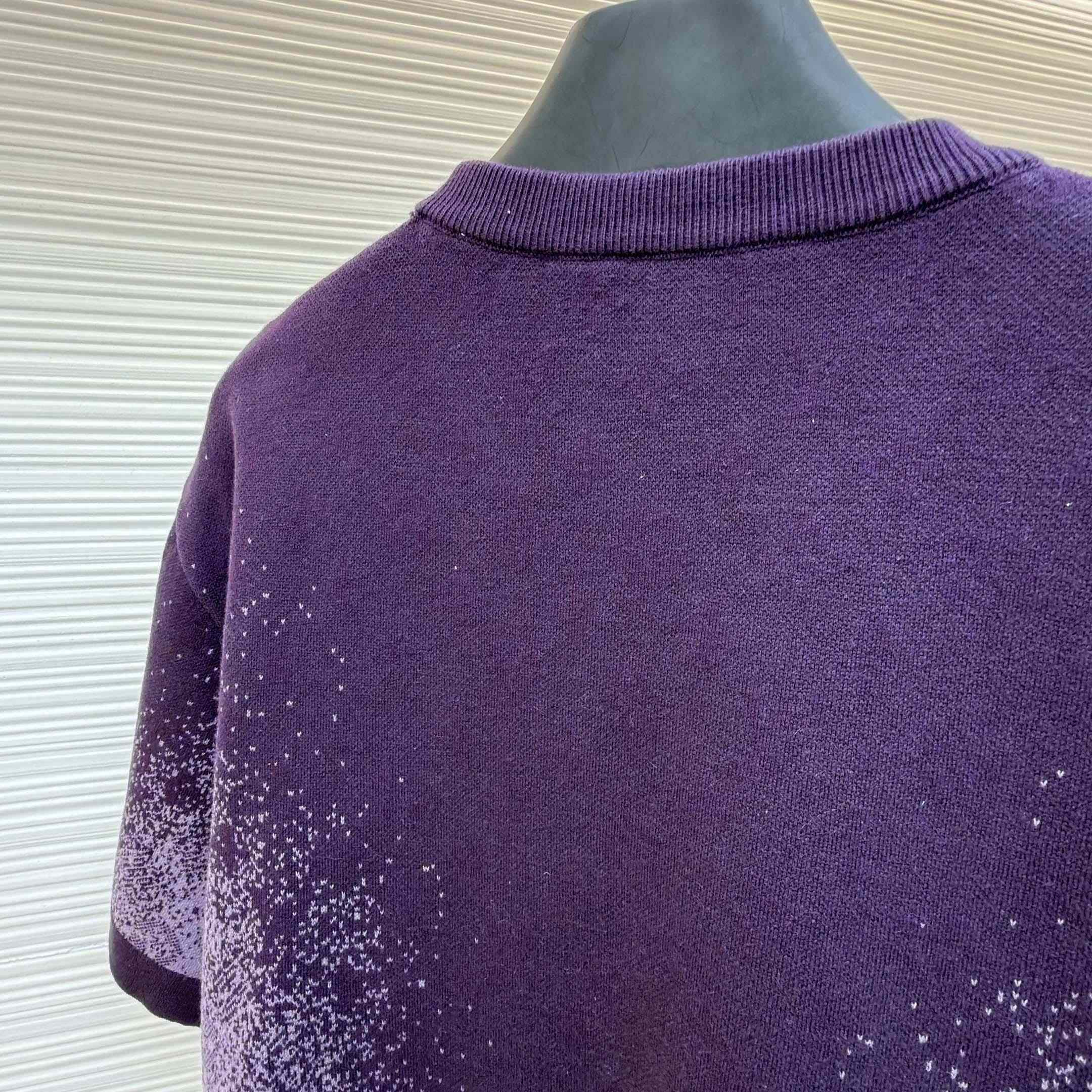  Louis Vuitton Monogram Jacquard Short-Sleeved Crewneck      1AJTV8 - DesignerGu