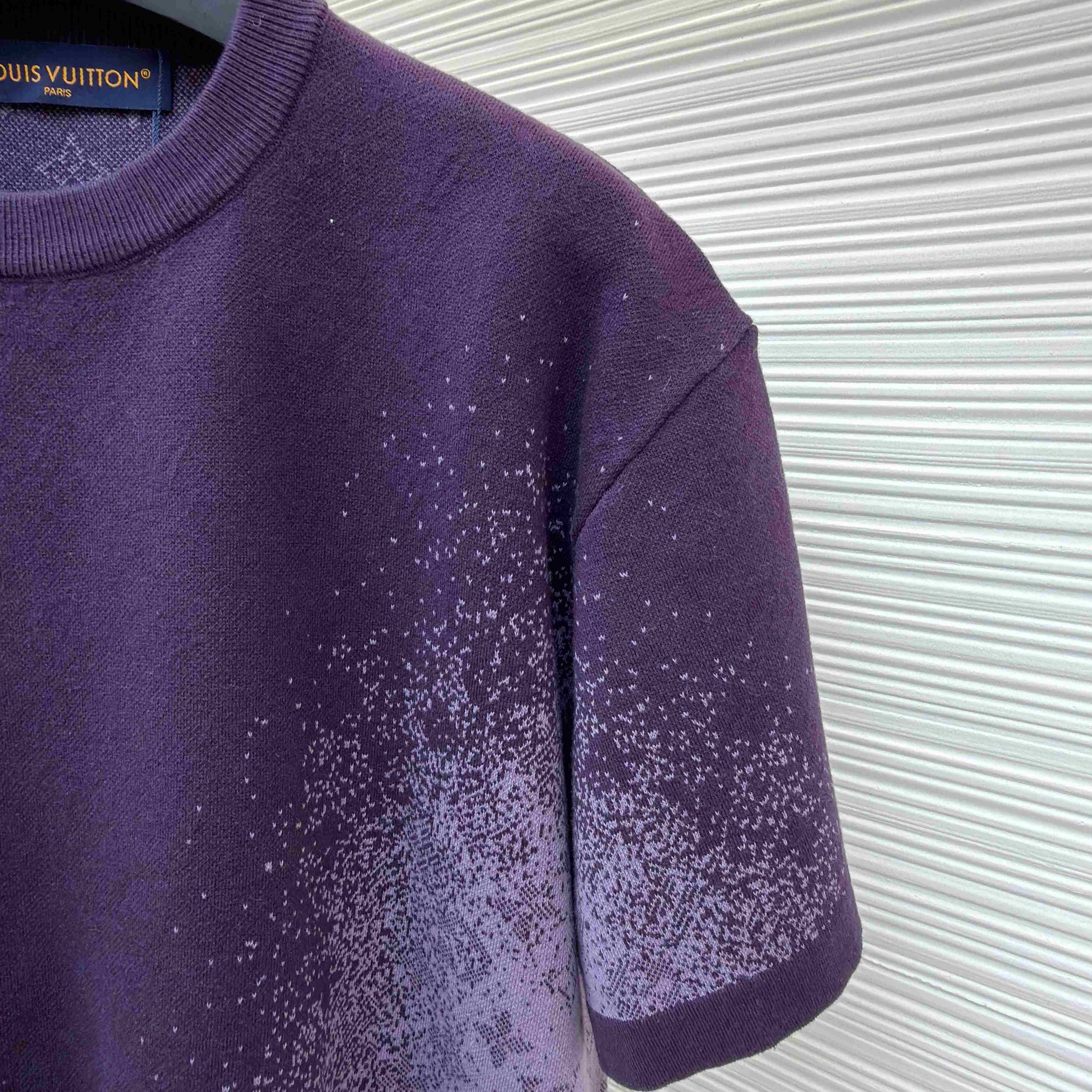  Louis Vuitton Monogram Jacquard Short-Sleeved Crewneck      1AJTV8 - DesignerGu