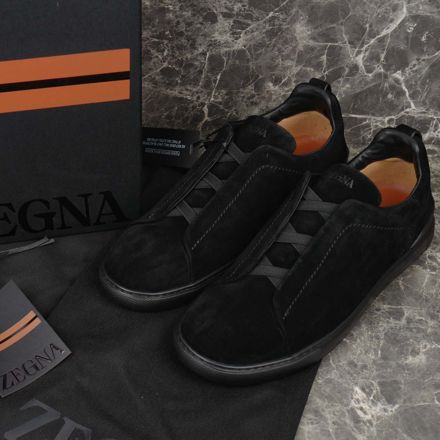 Zegna Suede Triple Stitch™ Sneakers - DesignerGu