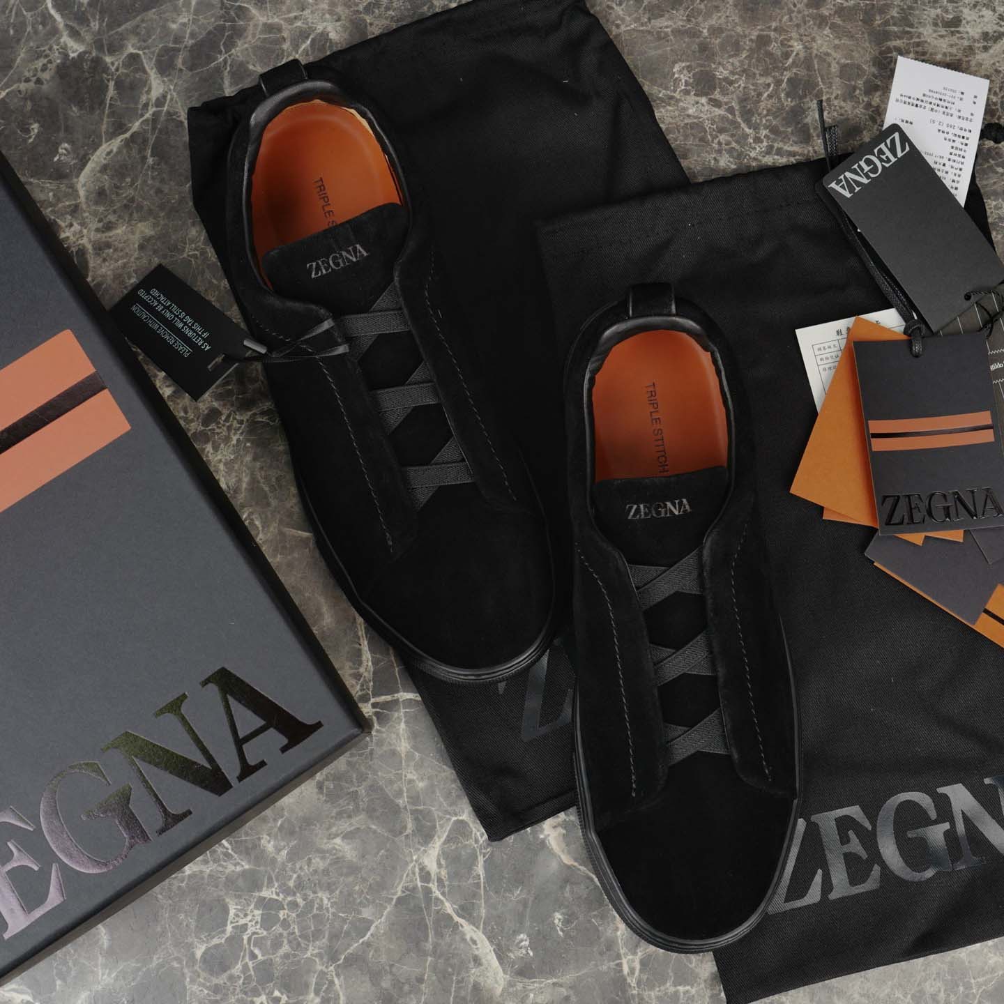 Zegna Suede Triple Stitch™ Sneakers - DesignerGu