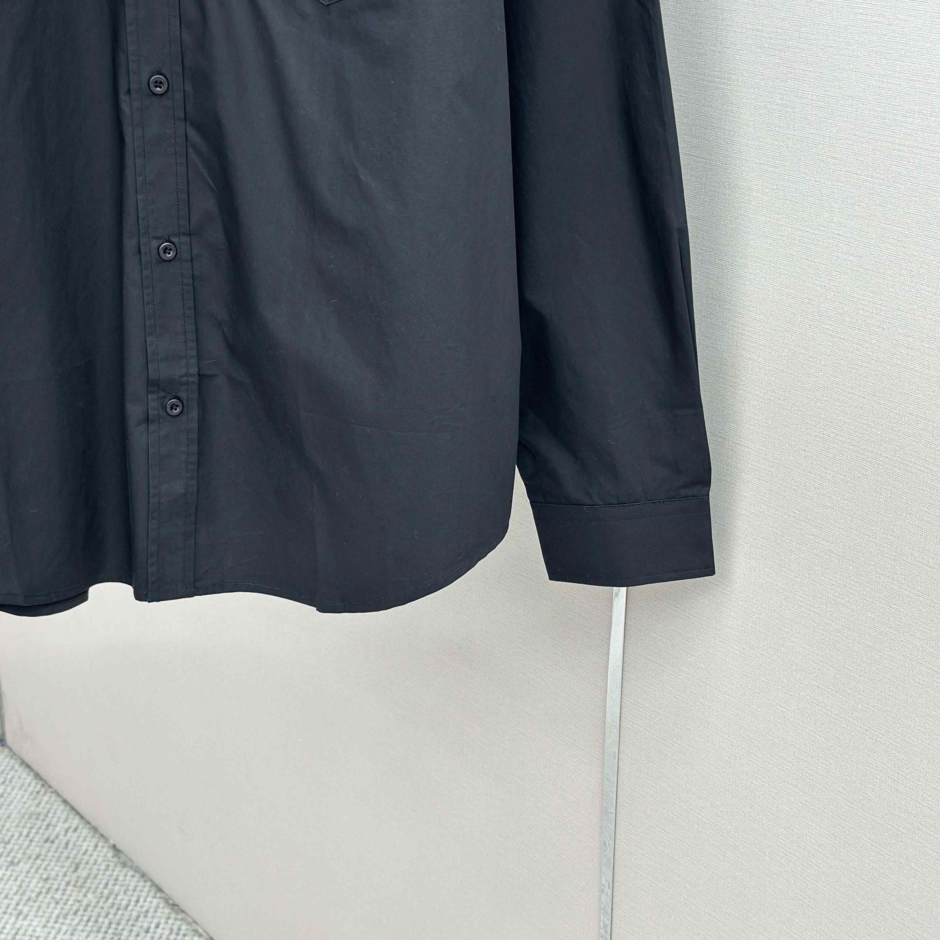 Balenciaga Masking Tape Long Sleeve Shirt Large Fit In Black - DesignerGu