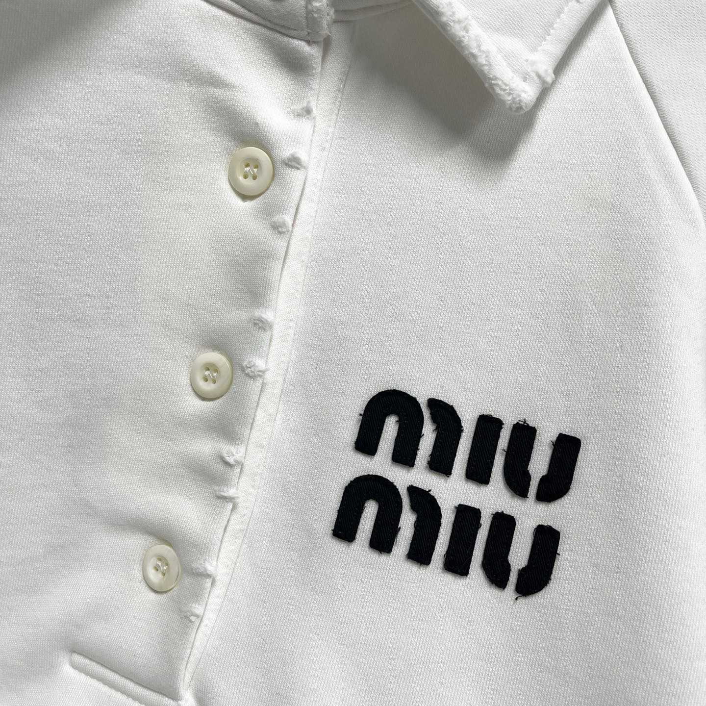 Miu Miu Logo-patch Polo Sweatshirt   60037 - DesignerGu