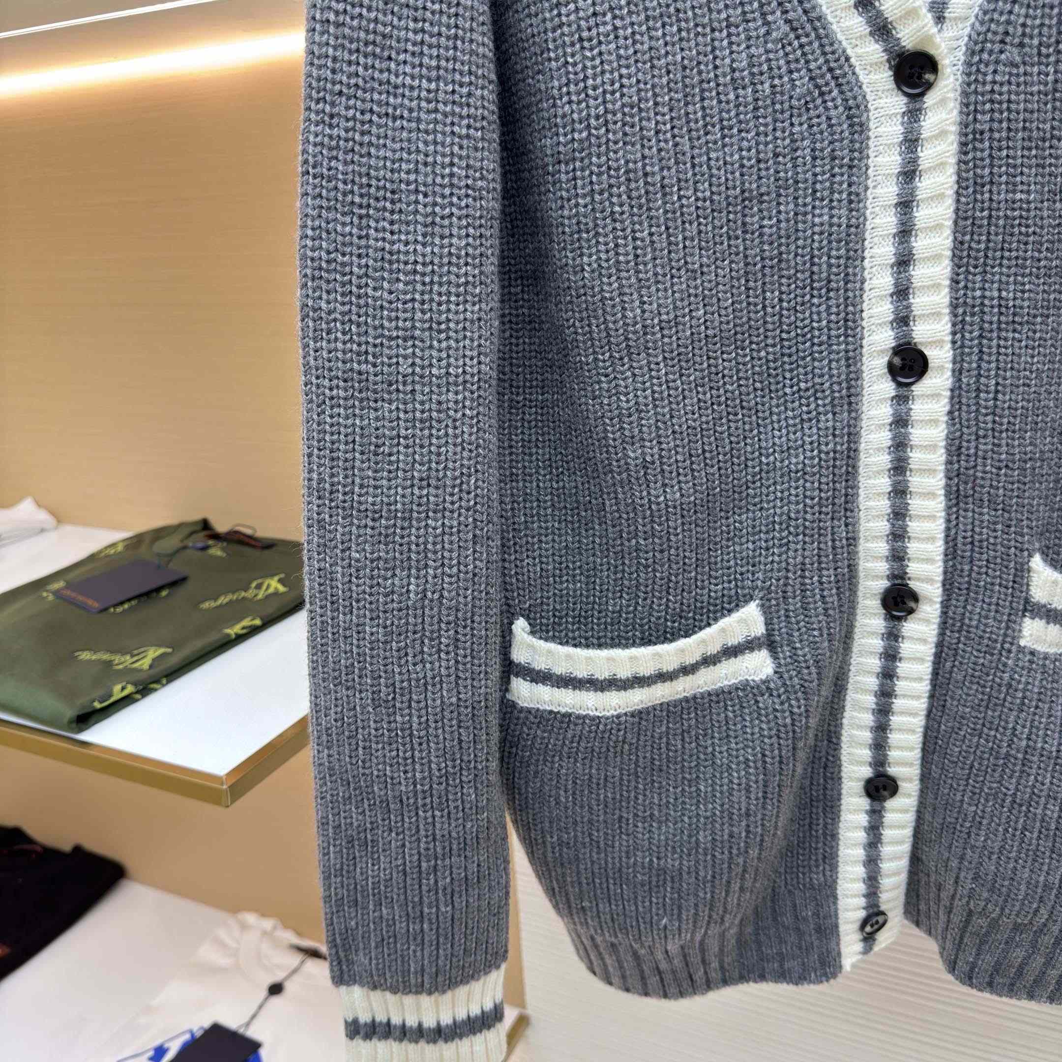 Miu Miu Ribbed Knit Wool And Cashmere Cardigan - DesignerGu