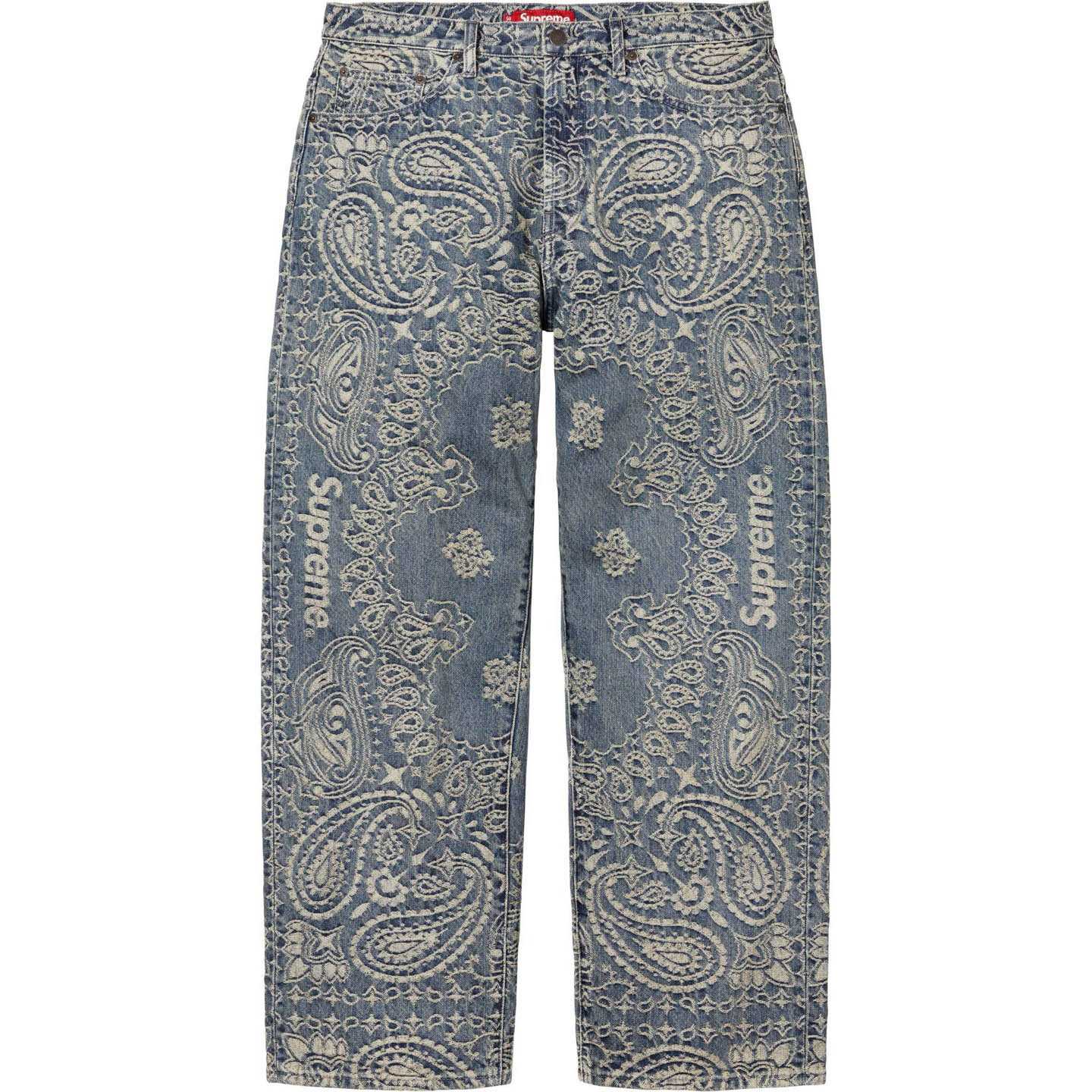 Supreme Bandana Jacquard Baggy Jean 'Blue' - DesignerGu