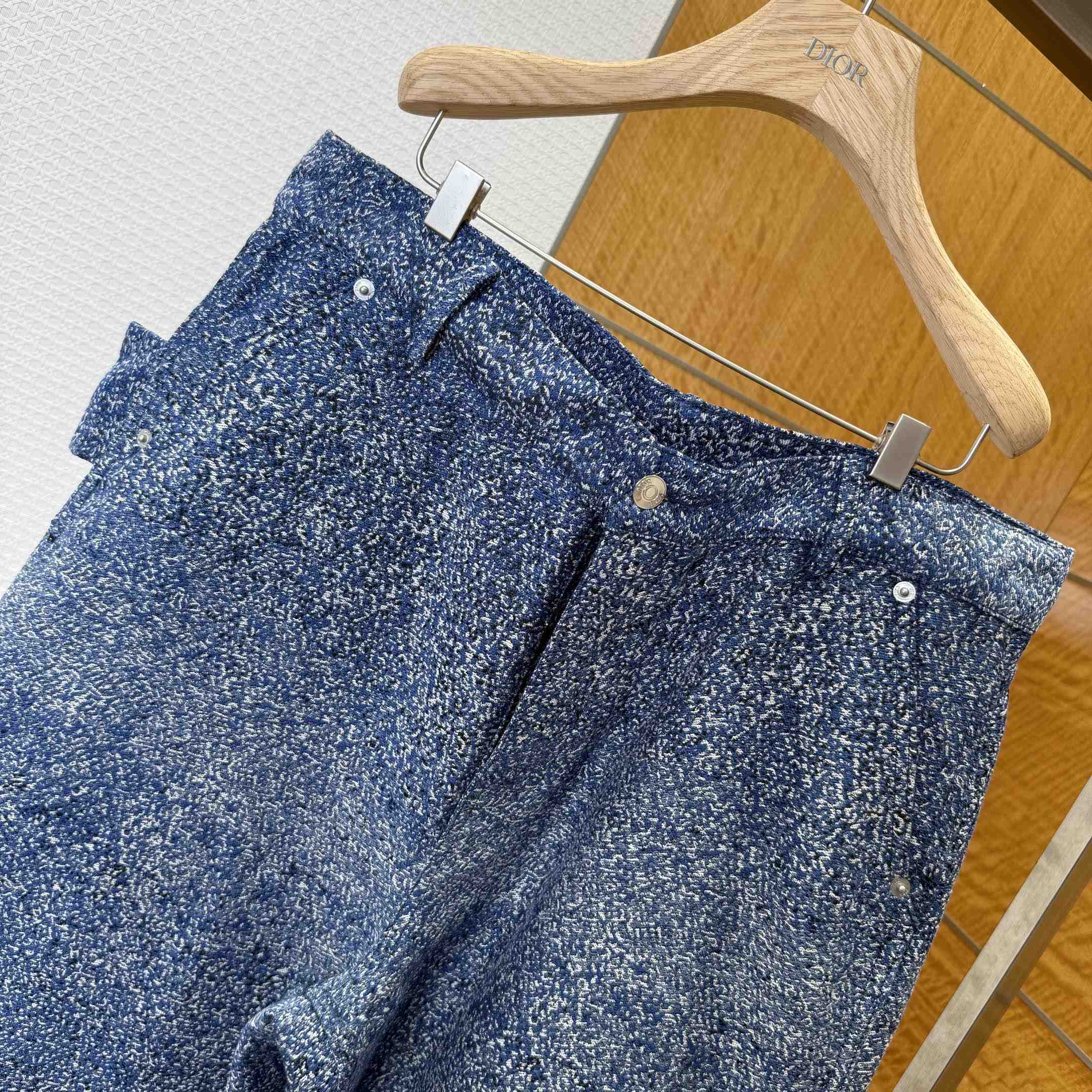 Dior Carpenter Jeans with Christian Dior Paris Tag Blue Cotton Jacquard - DesignerGu