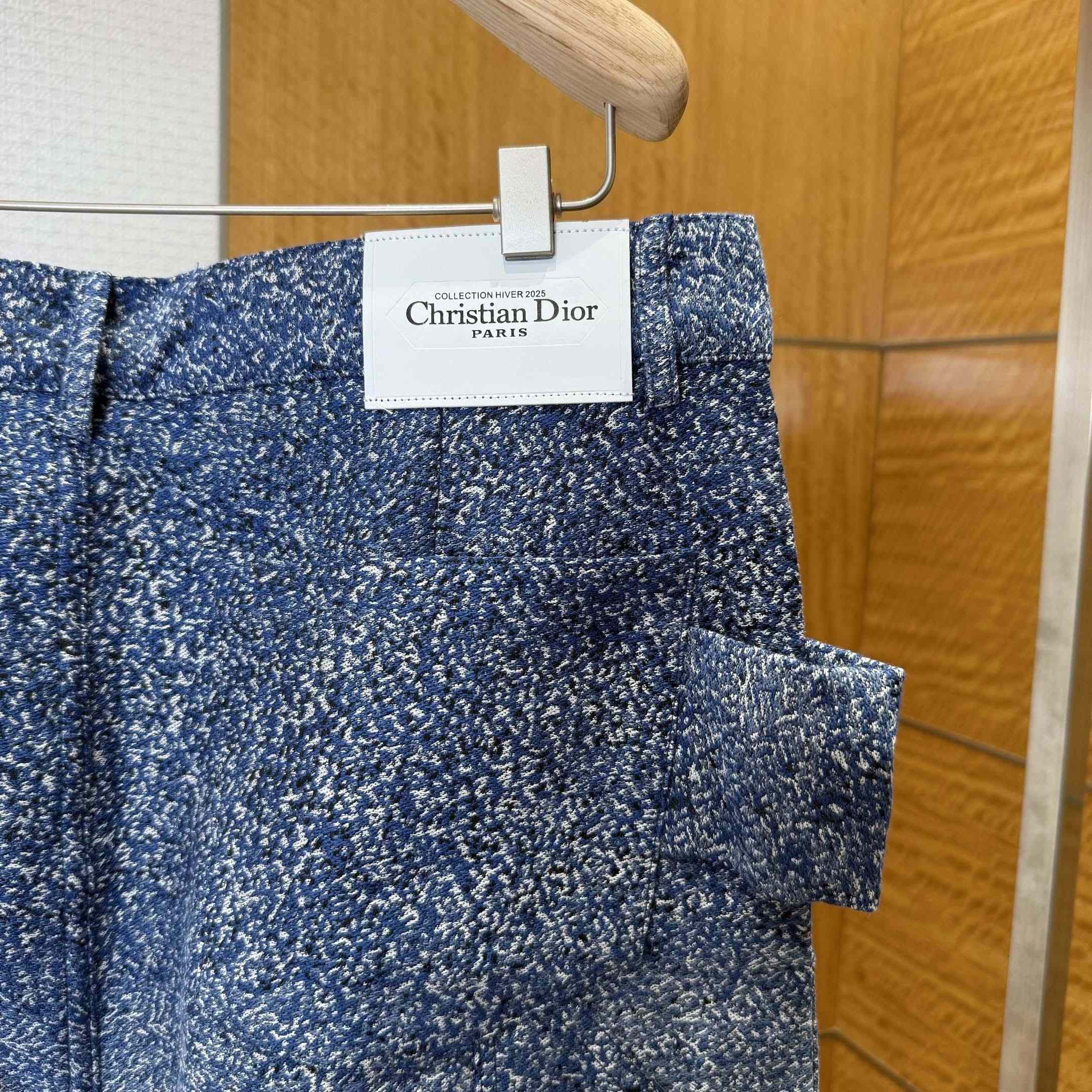 Dior Carpenter Jeans with Christian Dior Paris Tag Blue Cotton Jacquard - DesignerGu