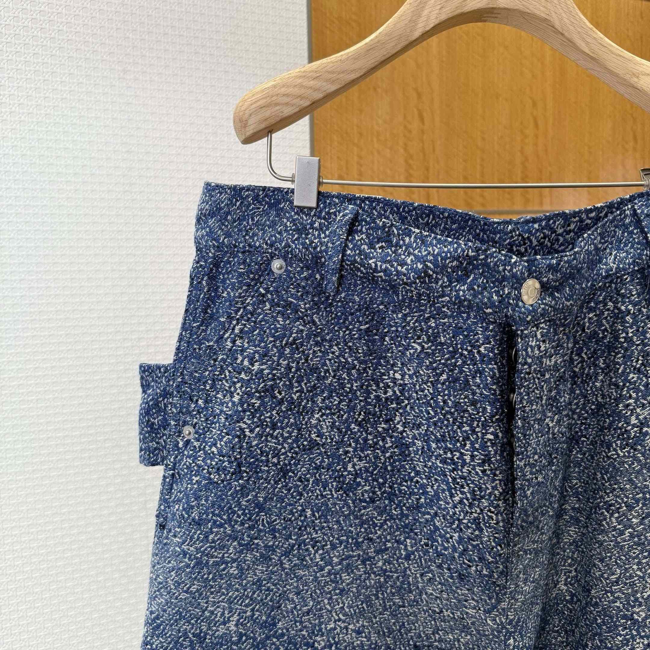 Dior Carpenter Jeans with Christian Dior Paris Tag Blue Cotton Jacquard - DesignerGu