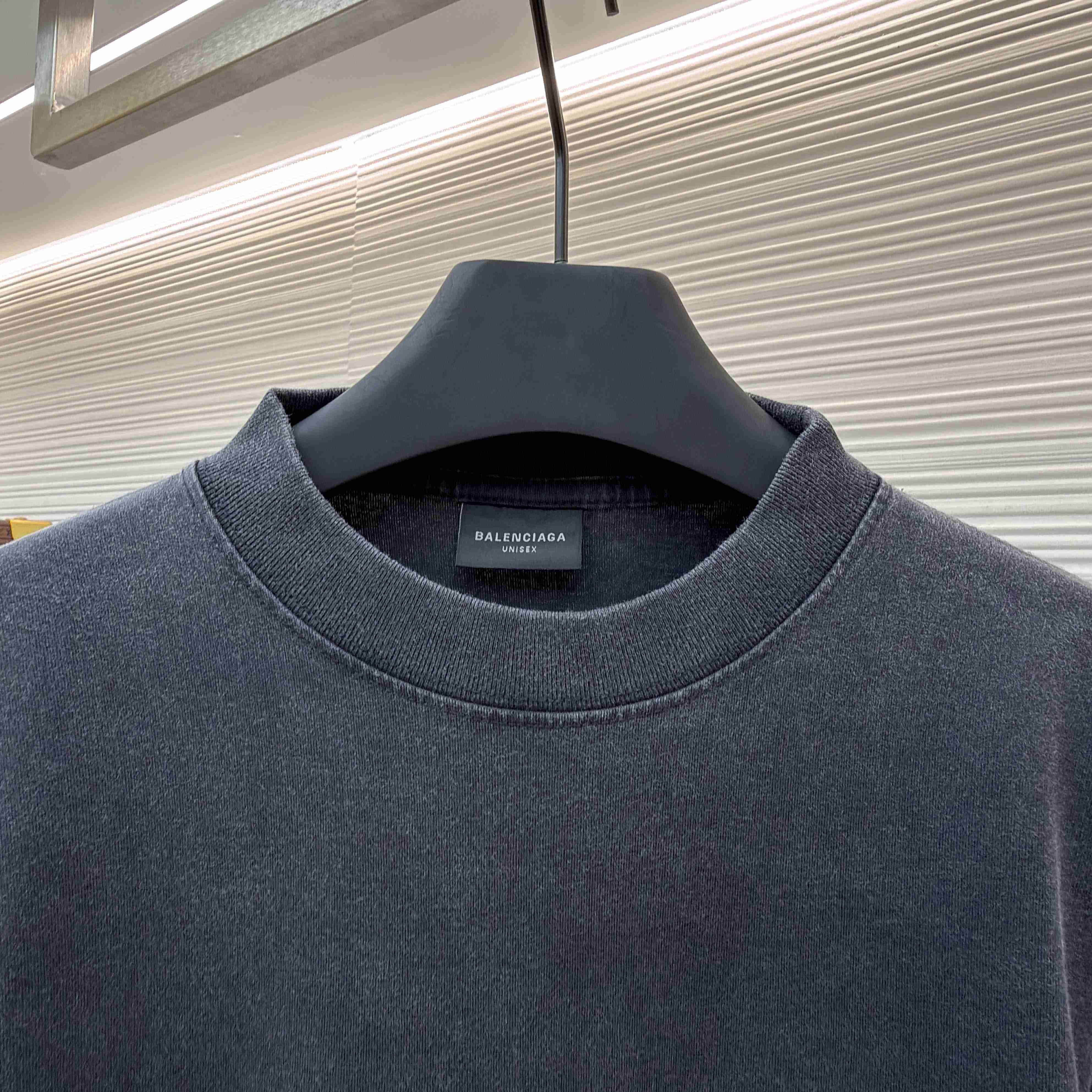 Balenciaga Men's Transparent Tape Shifted Oversized Long Sleeve T-shirt - DesignerGu