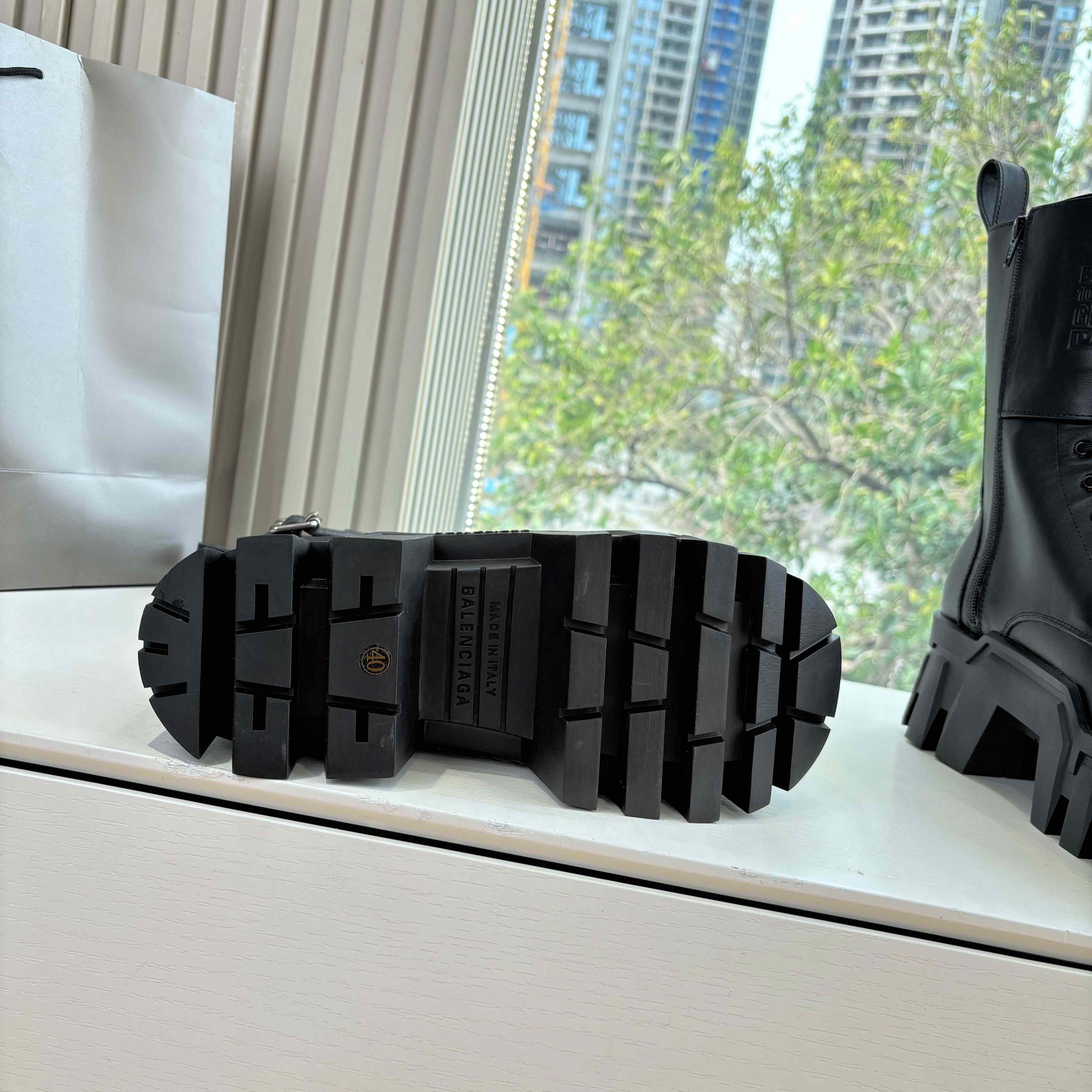 Balenciaga Bulldozer Combat Lace-Up Boot - DesignerGu