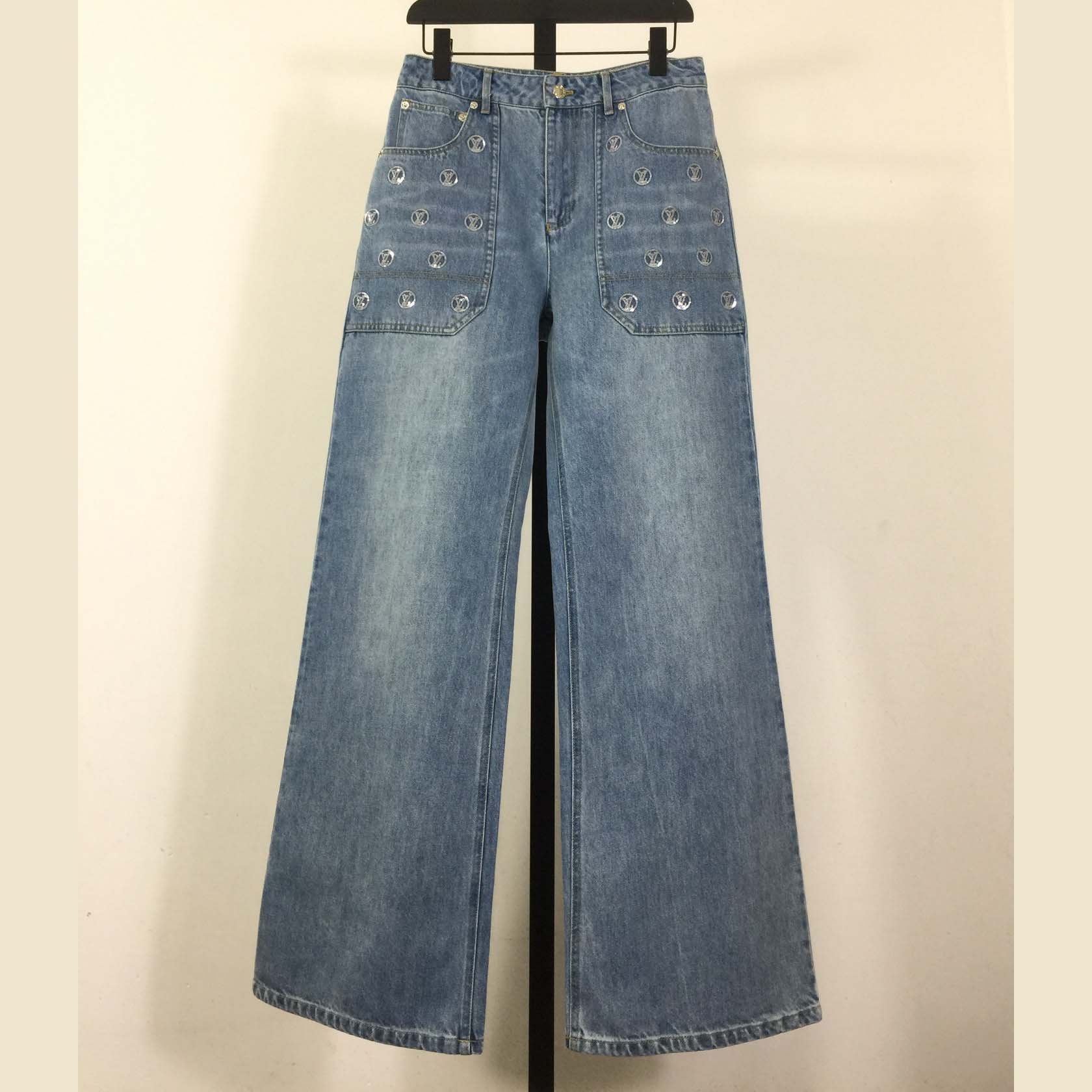 Louis Vuitton Signature Sequin Slim-Fit Jeans - DesignerGu