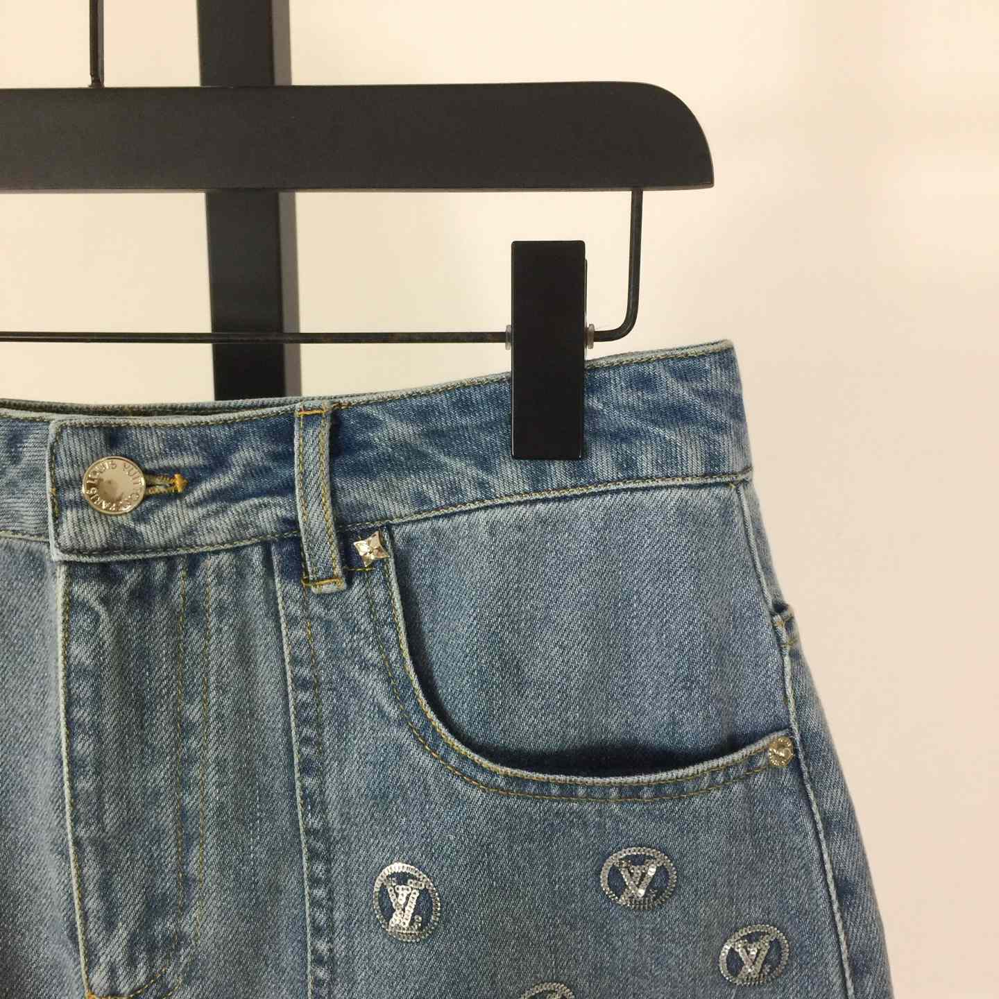 Louis Vuitton Signature Sequin Denim Mini Skirt - DesignerGu