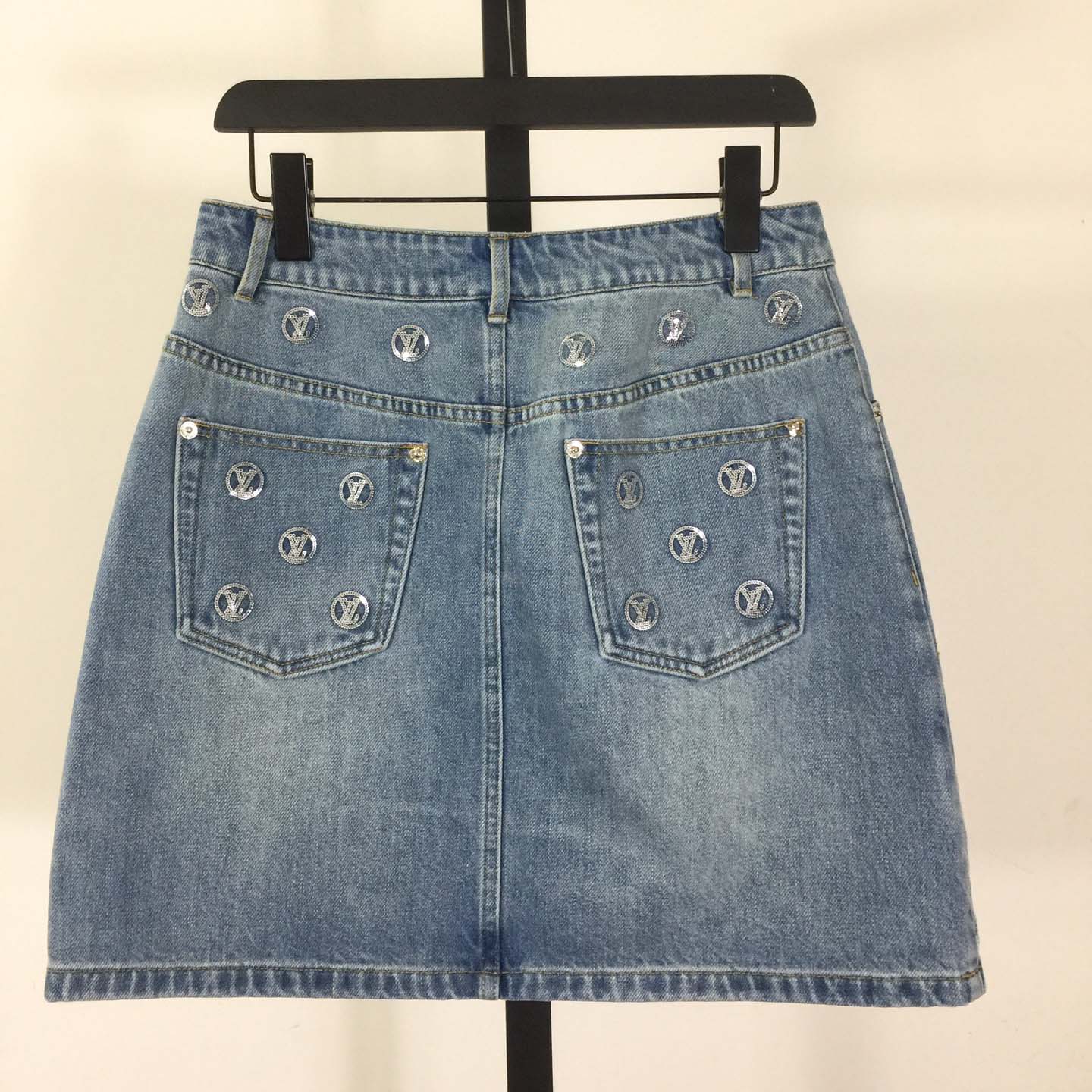 Louis Vuitton Signature Sequin Denim Mini Skirt - DesignerGu