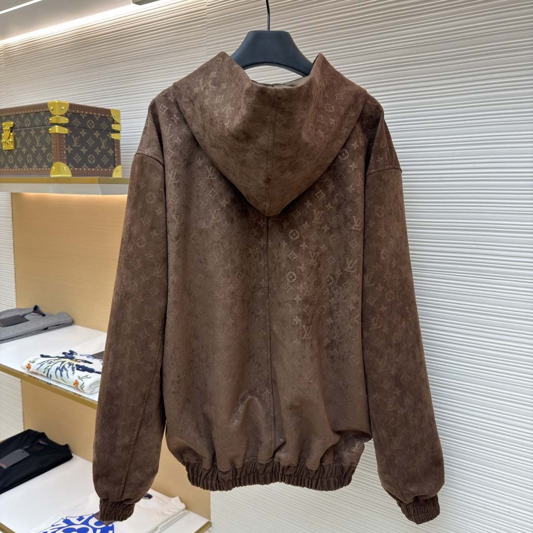 Louis Vuitton Monogram Embossed Suede Hoodie    1AJUNM - DesignerGu