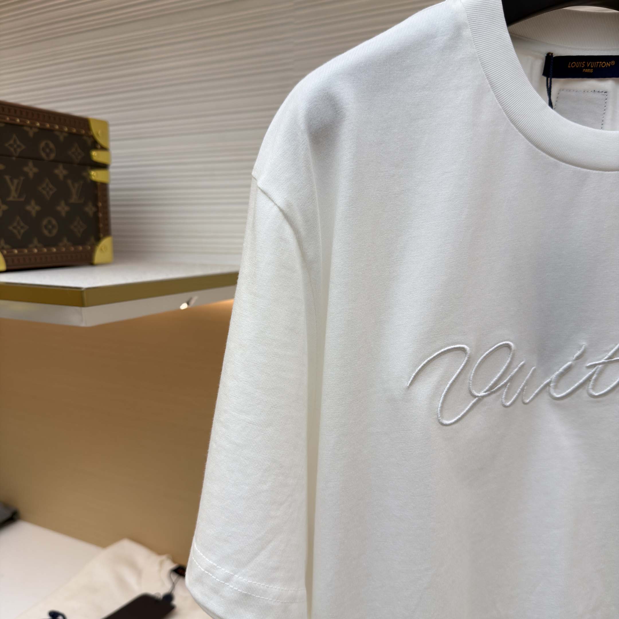 Louis Vuitton Embellished Signature Short-Sleeved T-Shirt    - DesignerGu