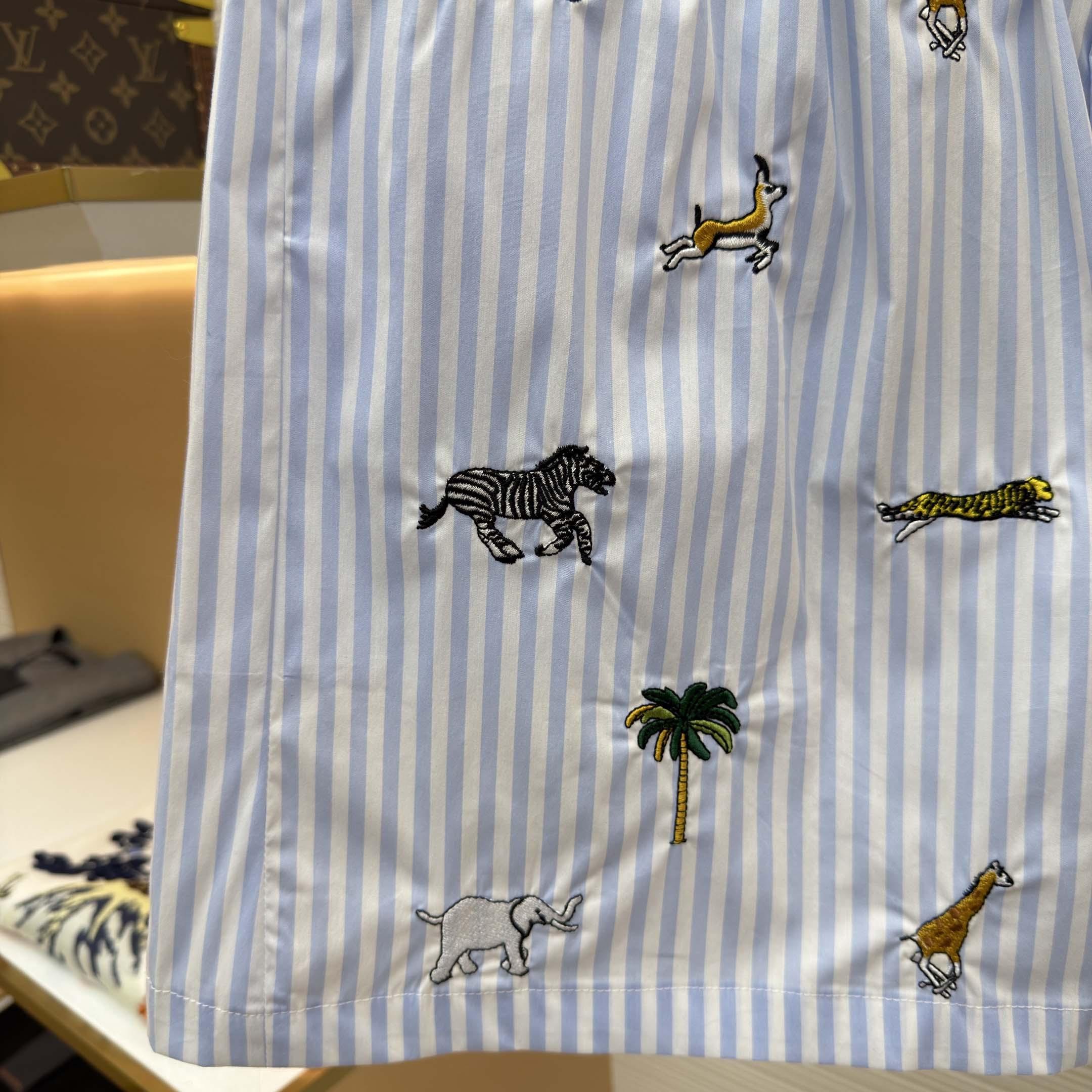 Louis Vuitton LV x The Darjeeling Limited Embroidered Striped Shorts    1AJUXJ - DesignerGu