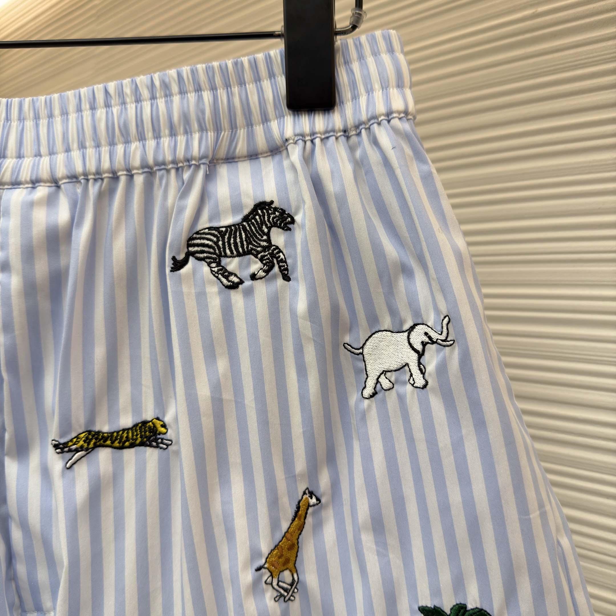 Louis Vuitton LV x The Darjeeling Limited Embroidered Striped Shorts    1AJUXJ - DesignerGu