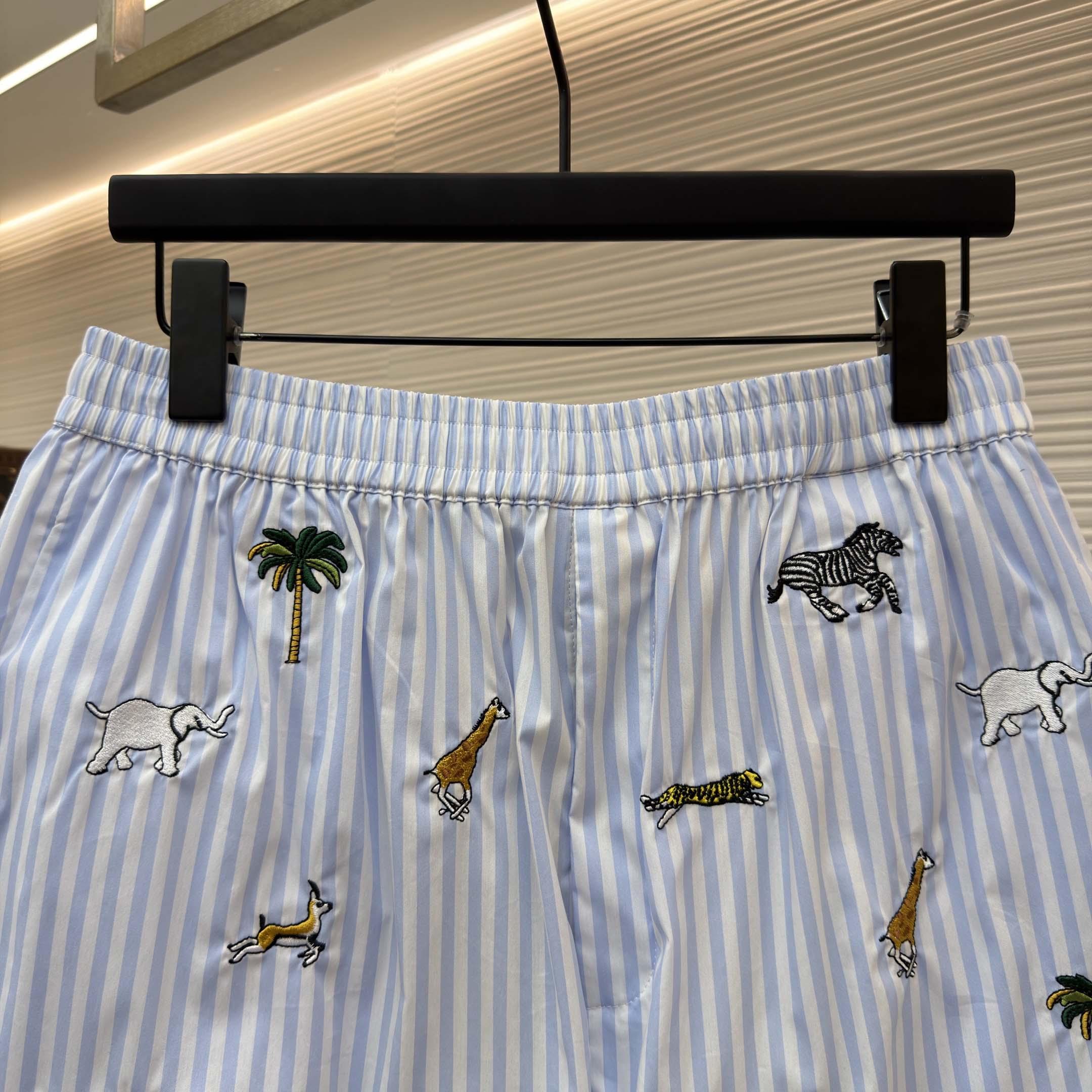 Louis Vuitton LV x The Darjeeling Limited Embroidered Striped Shorts    1AJUXJ - DesignerGu