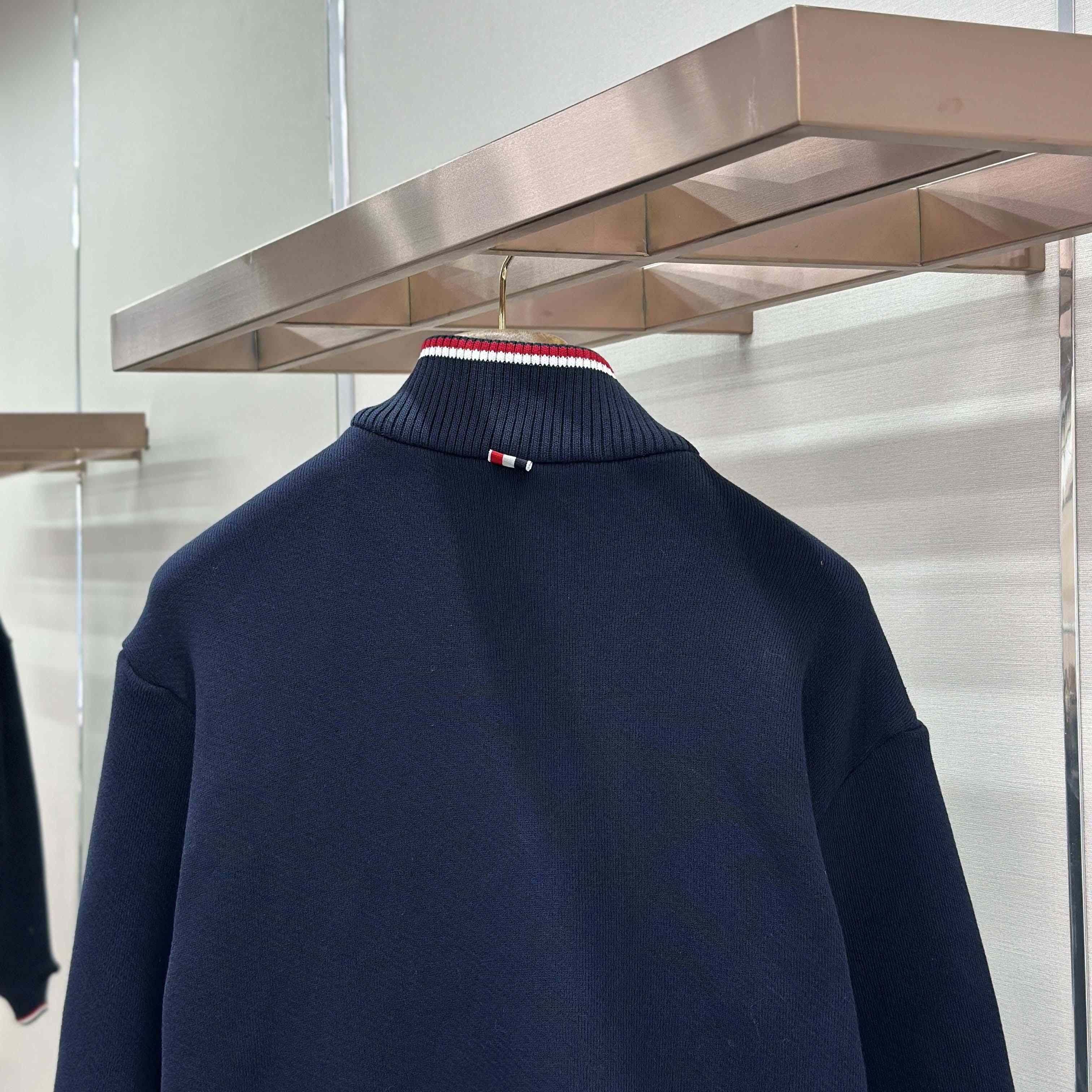 Thom Browne Loopback Oversized Rwb Stripe Jacket - DesignerGu