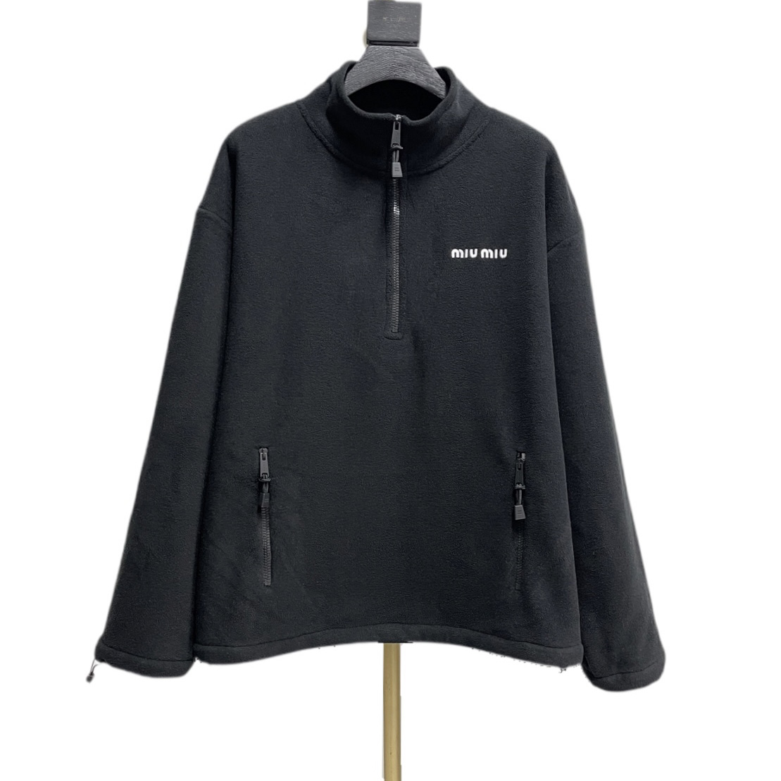 Miu Miu Fleece Sweatshirt 'Black'    60035 - DesignerGu