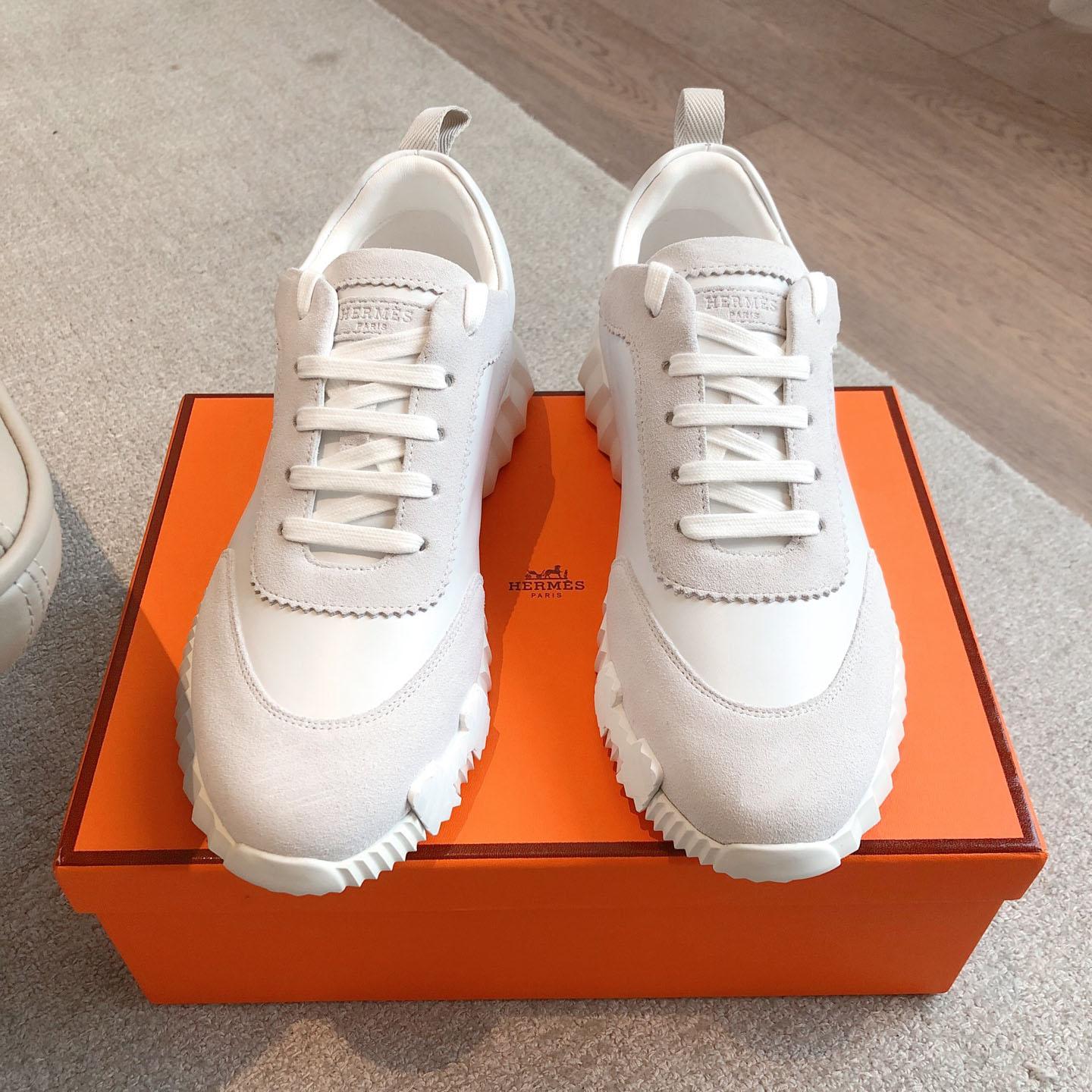 Hermes  Paris  Bouncing Calf  Sneaker  White - DesignerGu