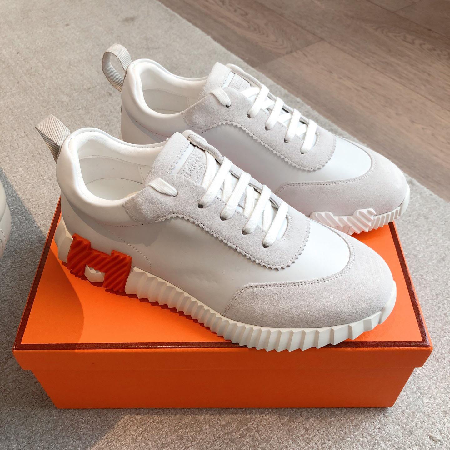 Hermes  Paris  Bouncing Calf  Sneaker  White - DesignerGu