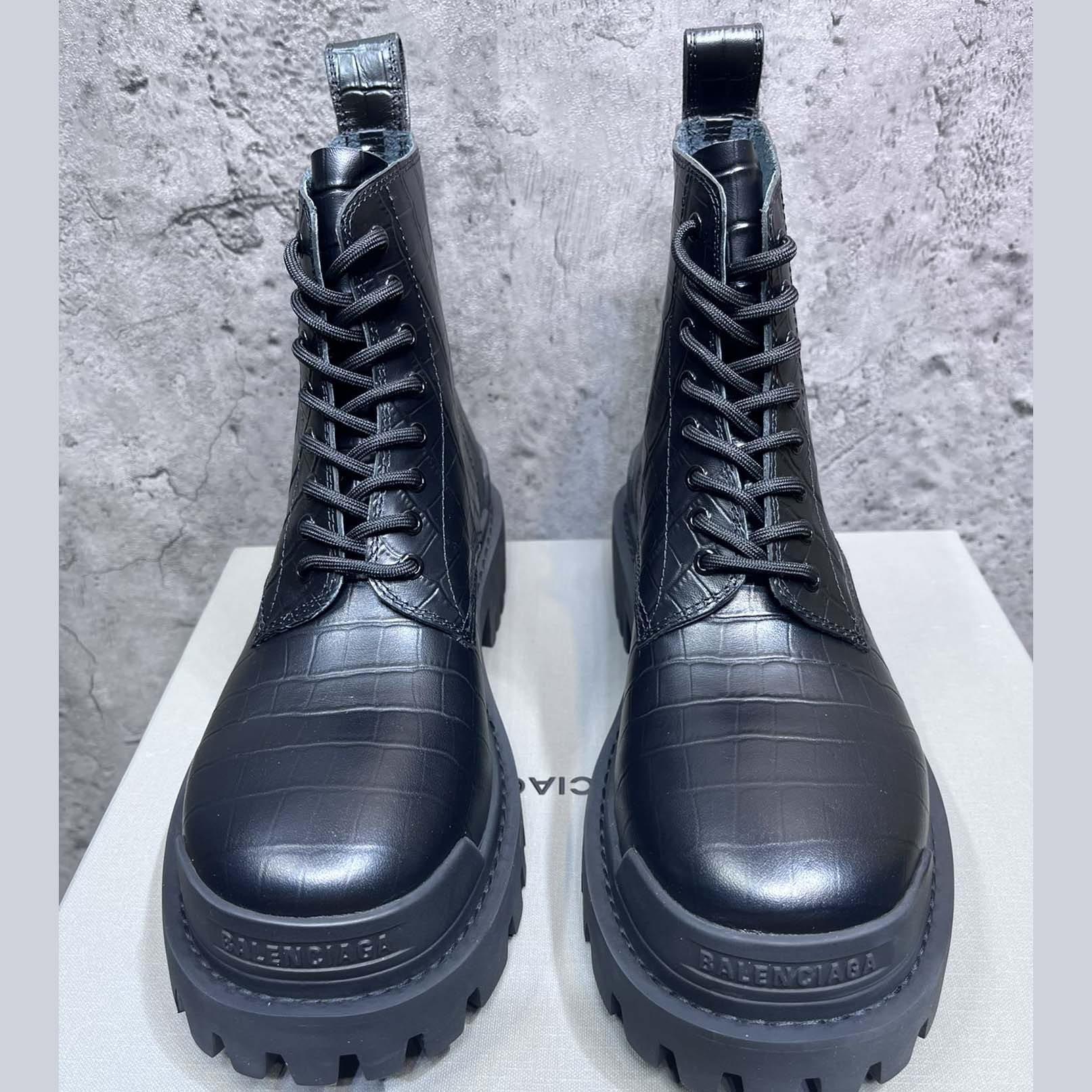 Balenciaga Strike 20mm Lace-up Boot - DesignerGu