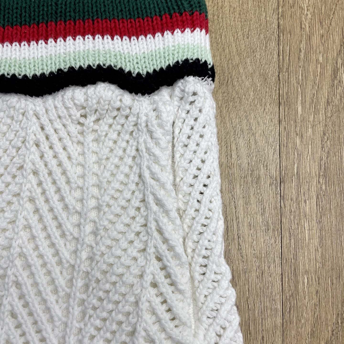 Casablanca Chevron Faux Crochet Shorts   Z6030 - DesignerGu