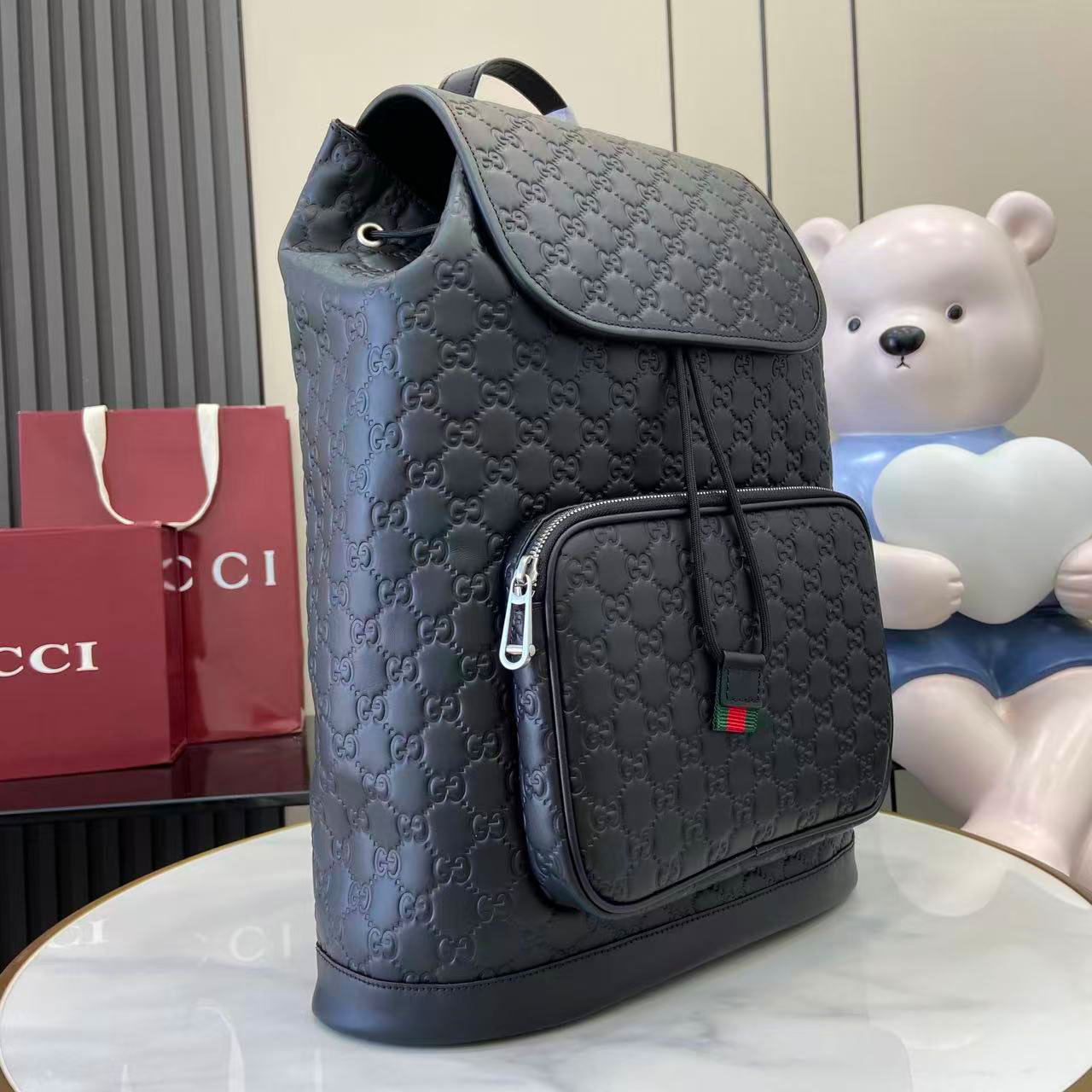 Gucci Emblem Medium Backpack 854750 - DesignerGu
