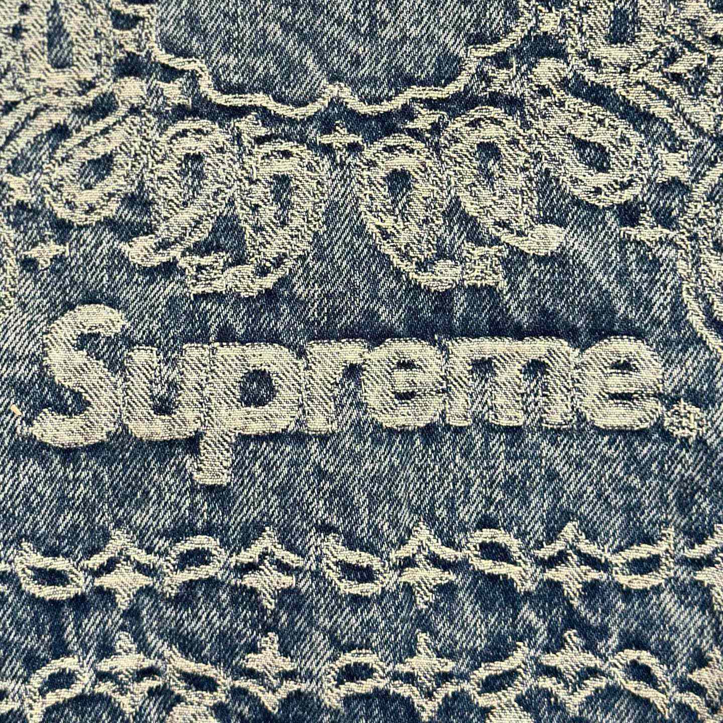 Supreme Bandana Jacquard Denim Hooded Work Jacket 'Blue' - DesignerGu