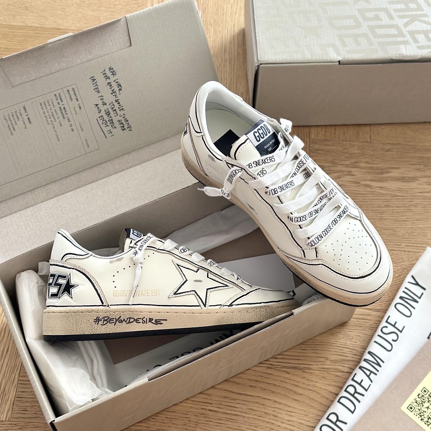 Golden Goose Ball-Star White Grafitti Star White Heel Tab #BEYONDESIRE - DesignerGu
