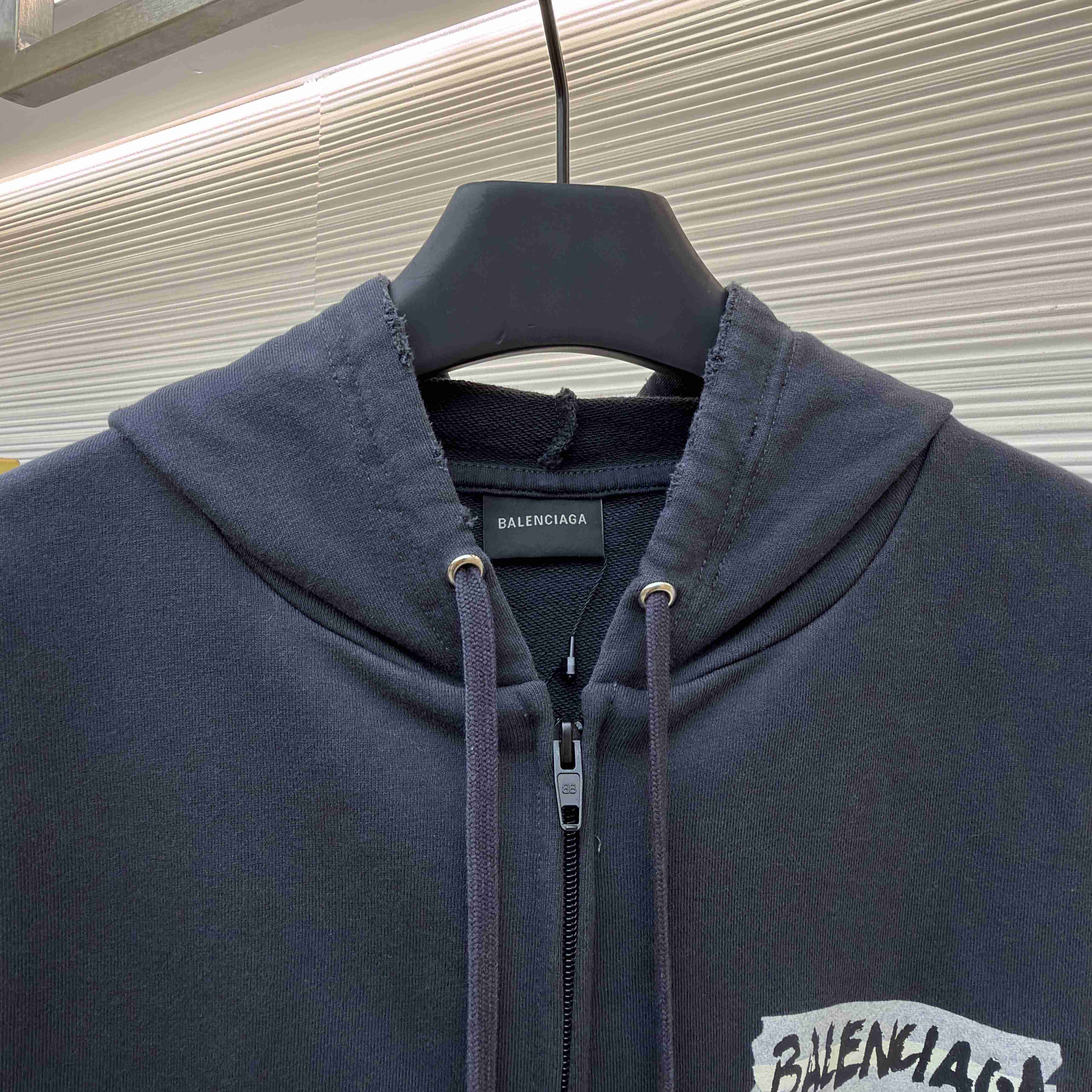 Balenciaga Masking Tape Oversized Zip-up Hoodie  - DesignerGu