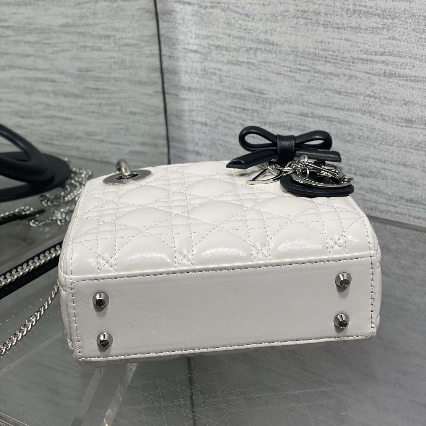 Dior Or Mini Lady Dior Bag with Chain  - DesignerGu