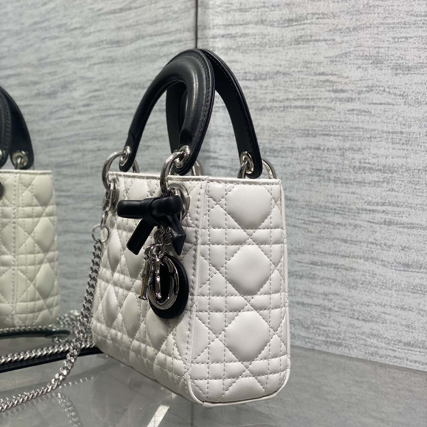 Dior Or Mini Lady Dior Bag with Chain  - DesignerGu