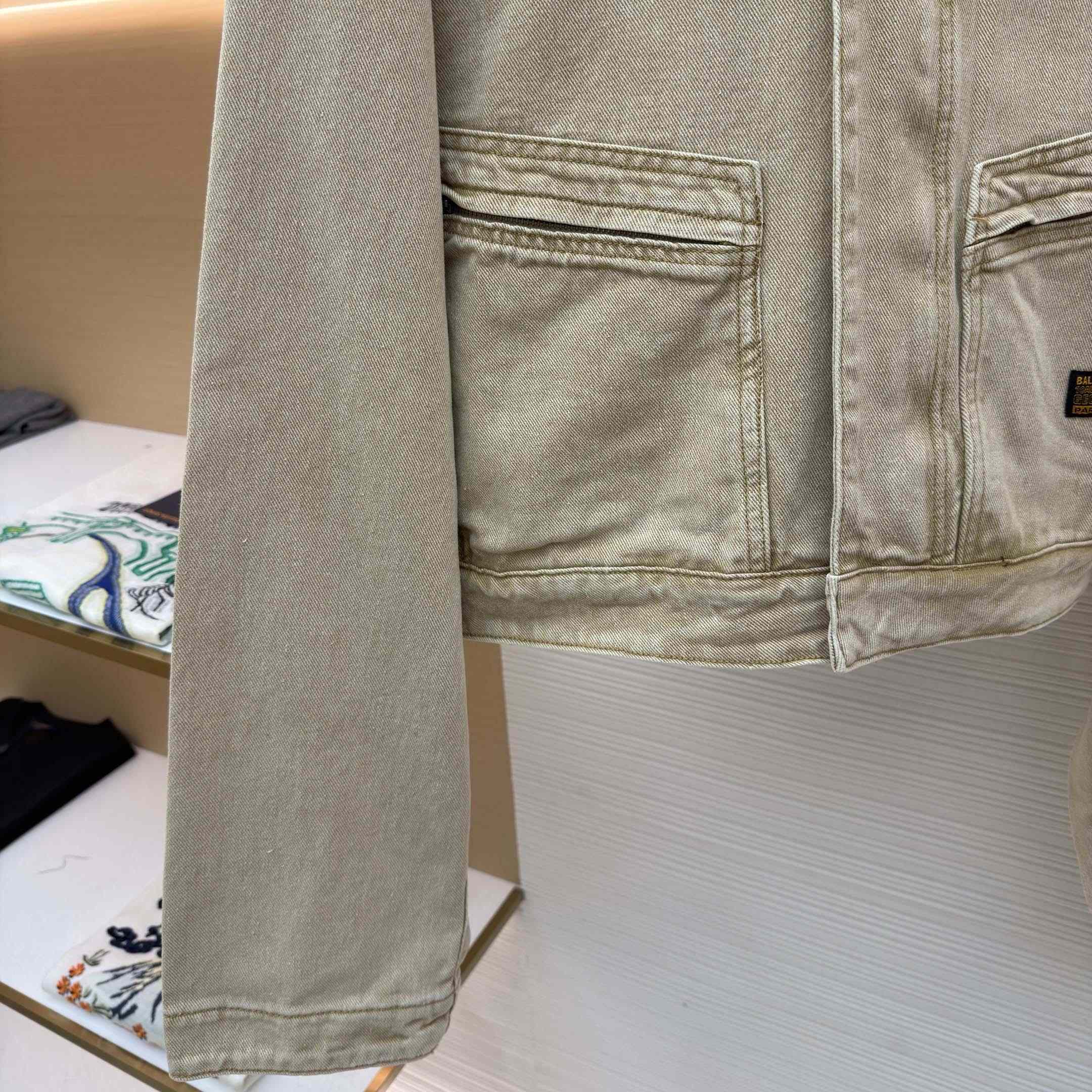 Balenciaga Zipped-pocket Long-sleeves Denim Jacket - DesignerGu