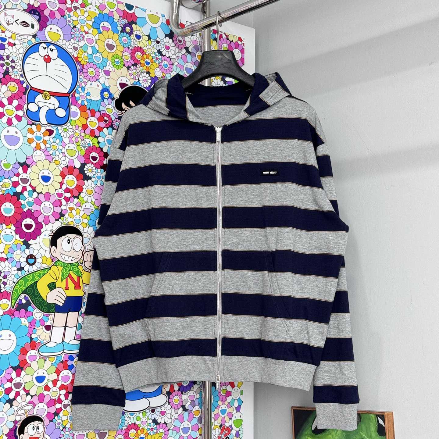 Miu Miu Striped Jersey hHodie - DesignerGu