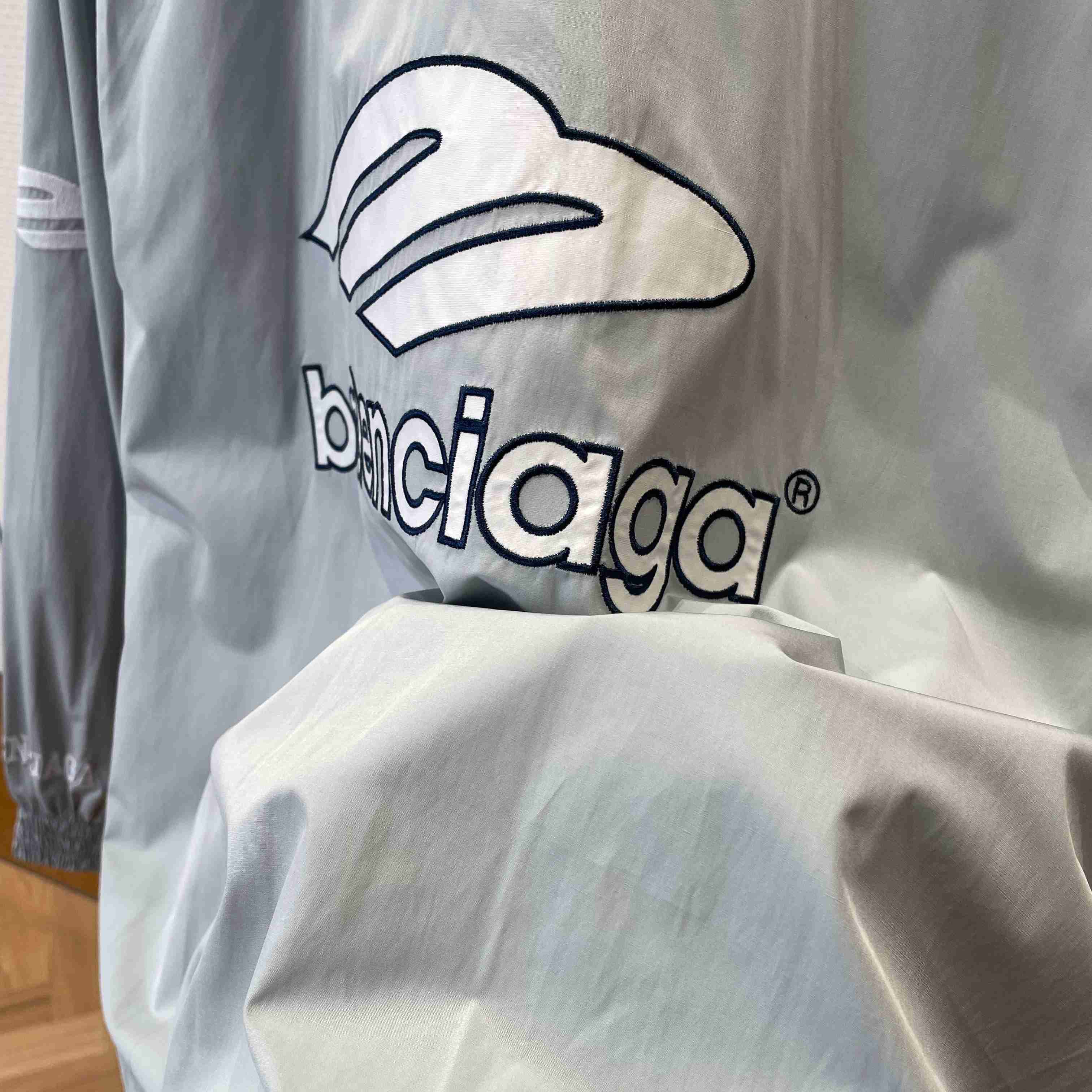 Balenciaga 3B Football Jacket In New Grey - DesignerGu