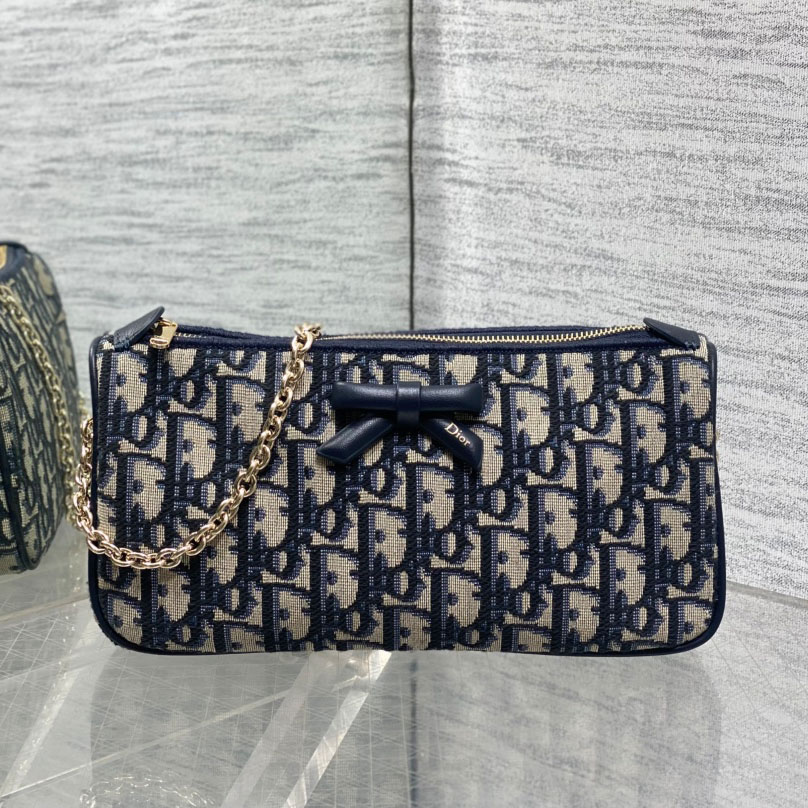 Dior Oblique Bow Pouch with Chain - DesignerGu