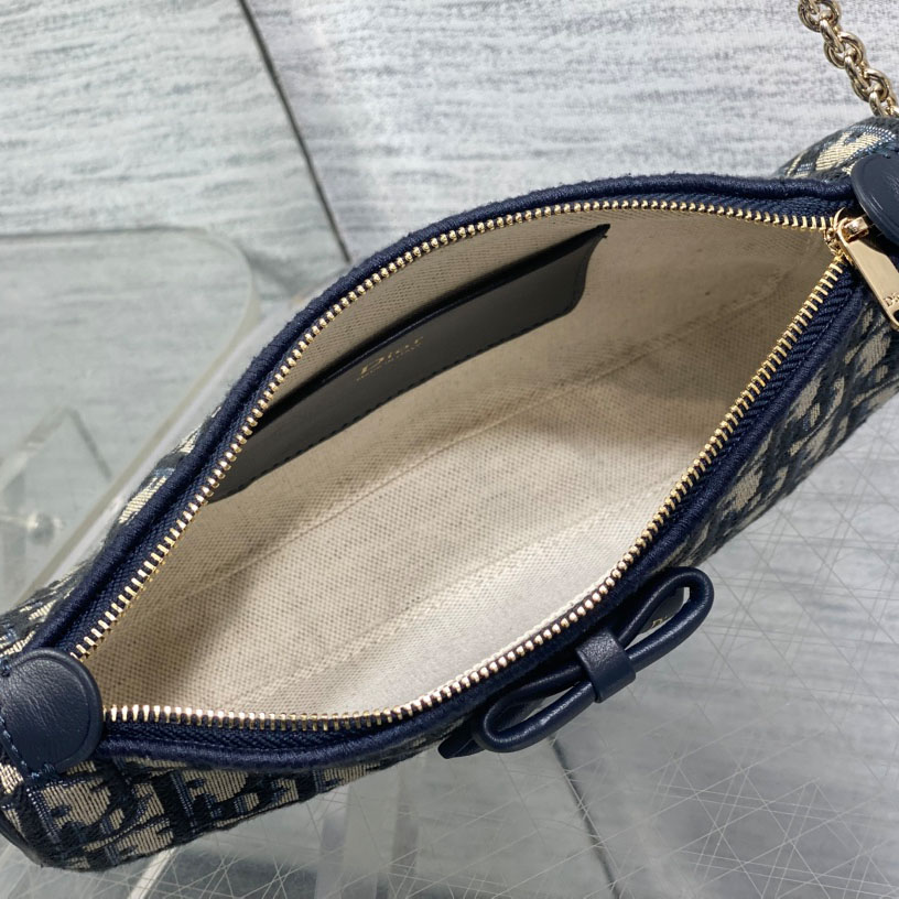 Dior Oblique Bow Pouch with Chain - DesignerGu