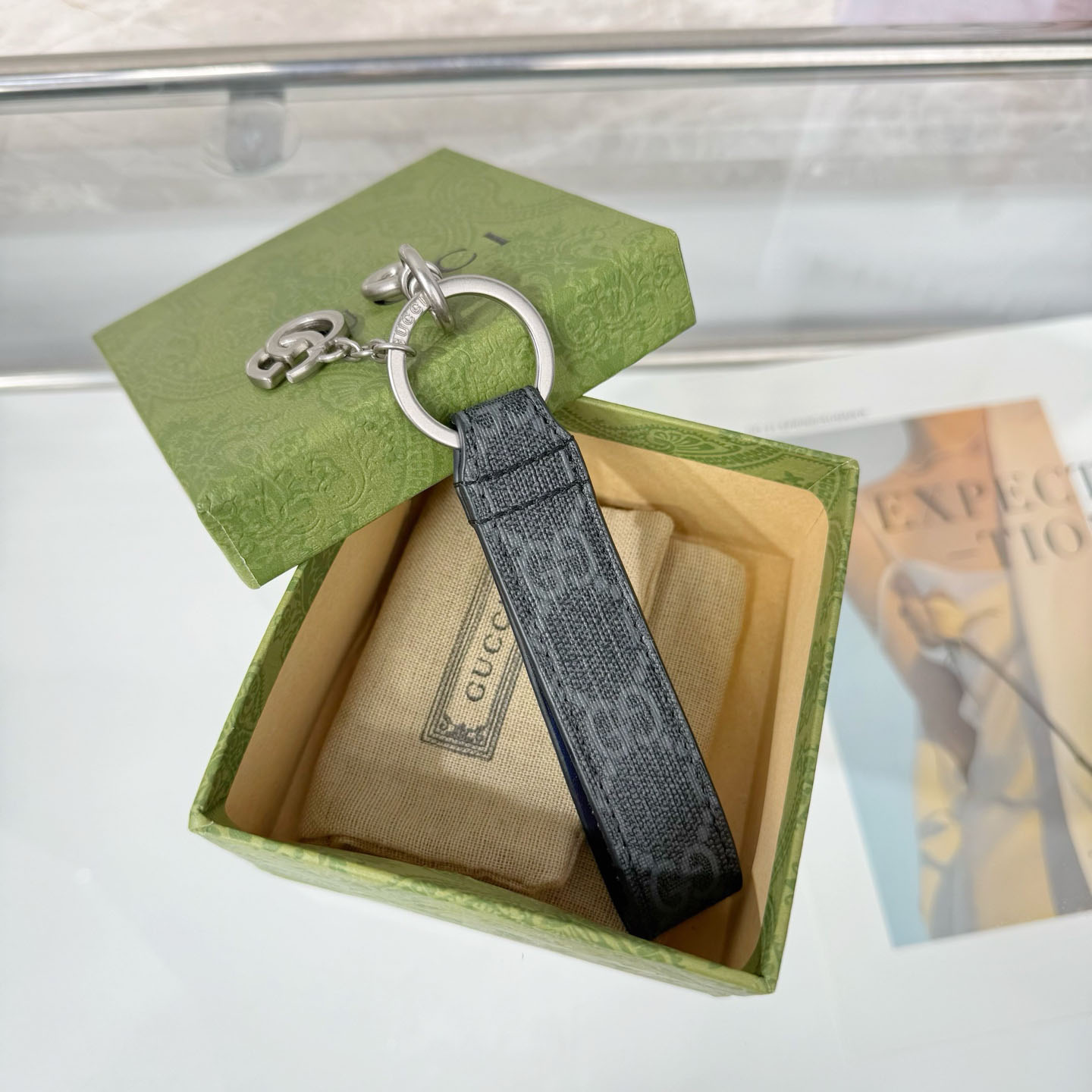 Gucci GG Keychain With Double G  - DesignerGu