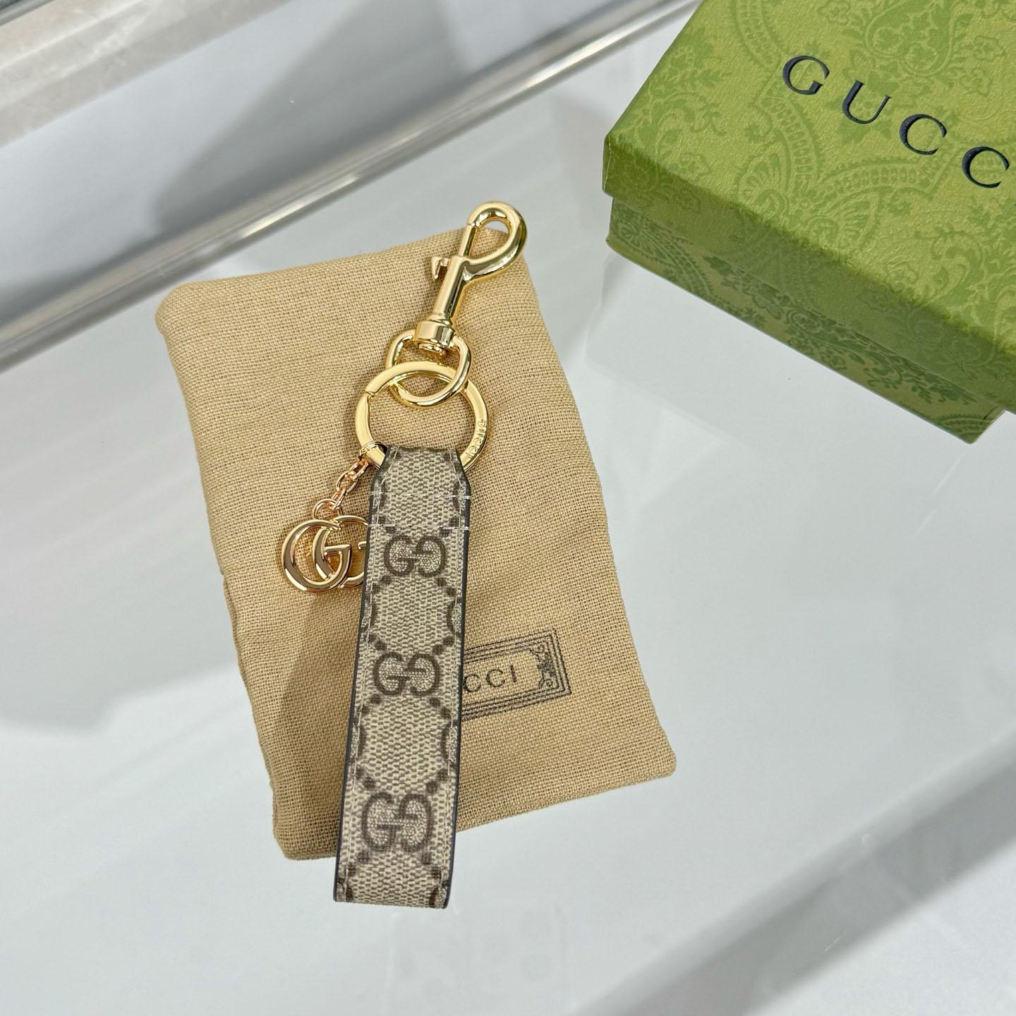 Gucci GG Keychain With Double G  - DesignerGu