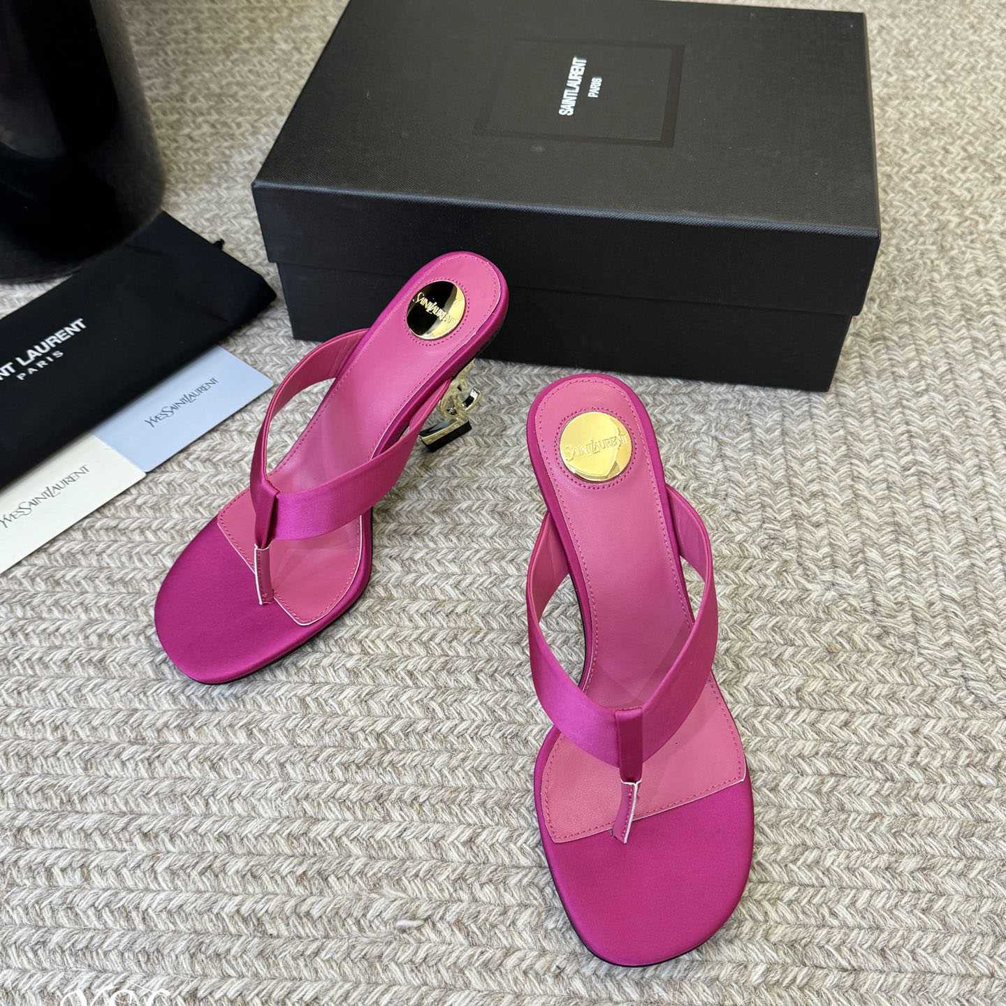 Saint Laurent OPYUM Mules In Satin  Crepe - DesignerGu