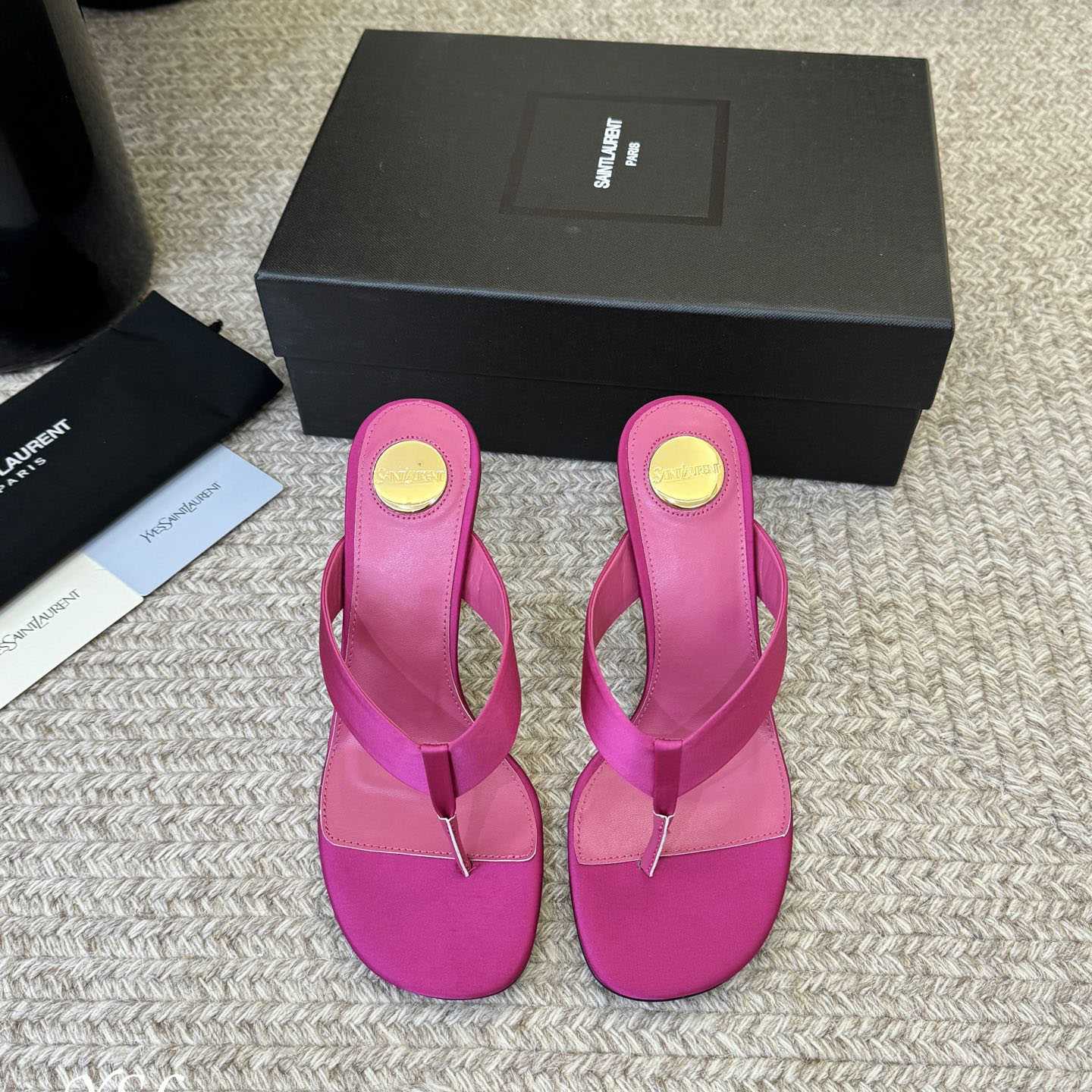 Saint Laurent OPYUM Mules In Satin  Crepe - DesignerGu