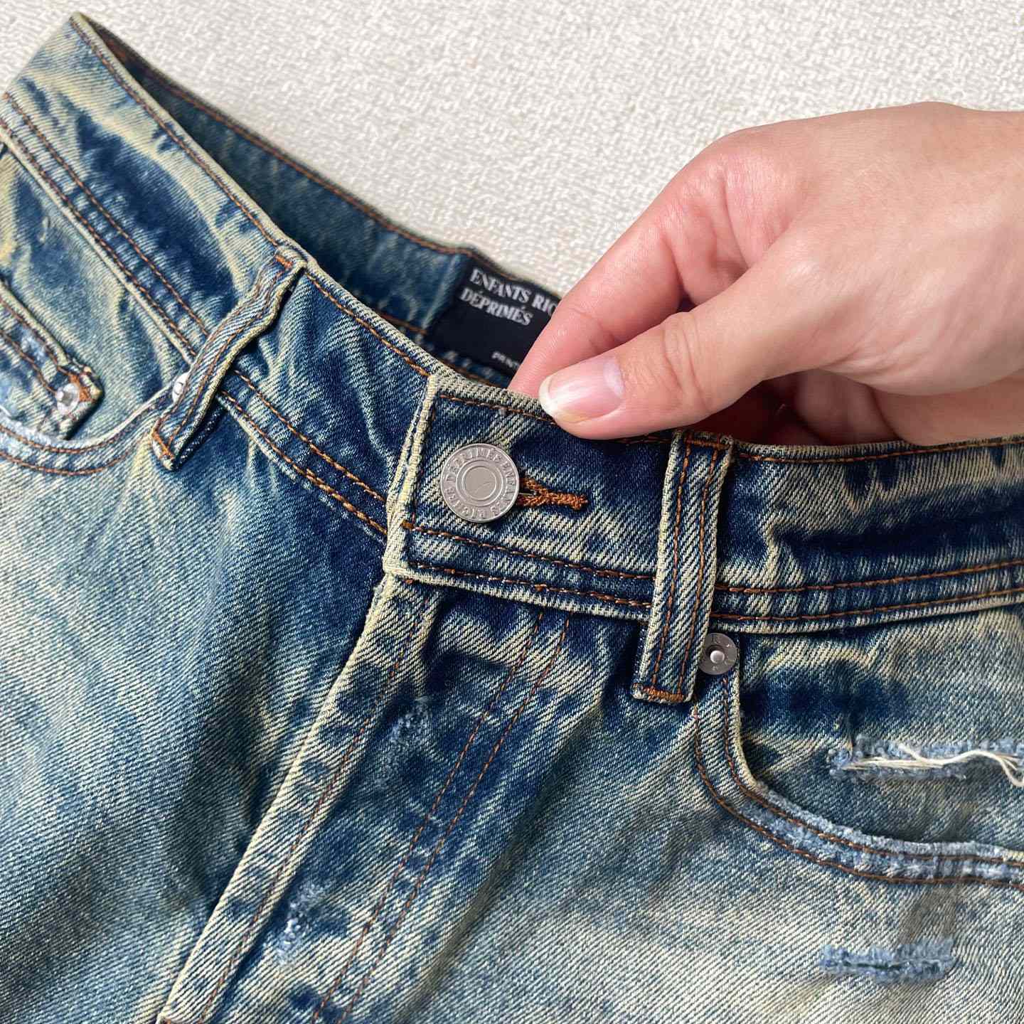 Enfants Riches Déprimés Corpse Pose Jeans 'Yellow Tint' - DesignerGu