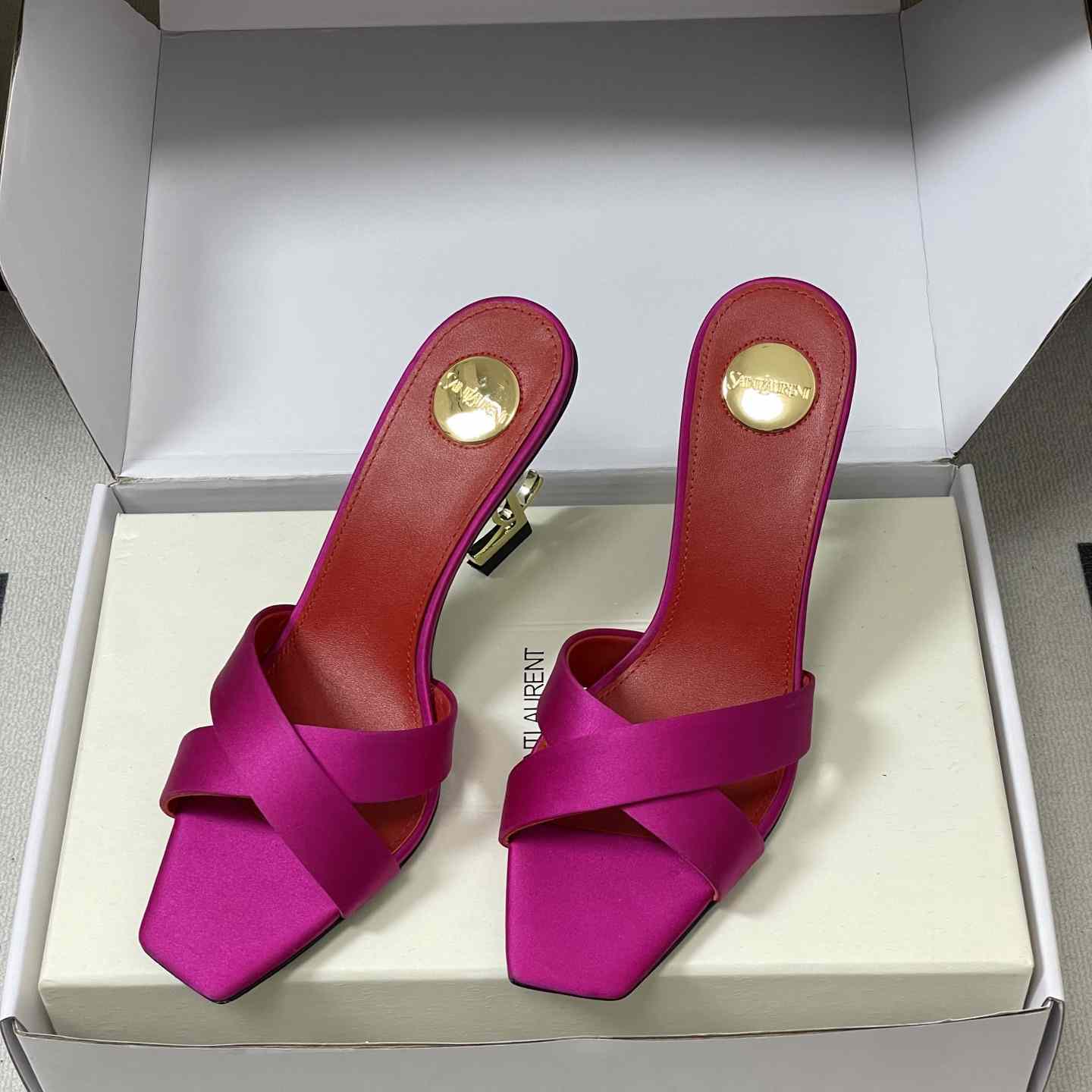 Saint Laurent Opyum Mules In Satin Crepe  - DesignerGu