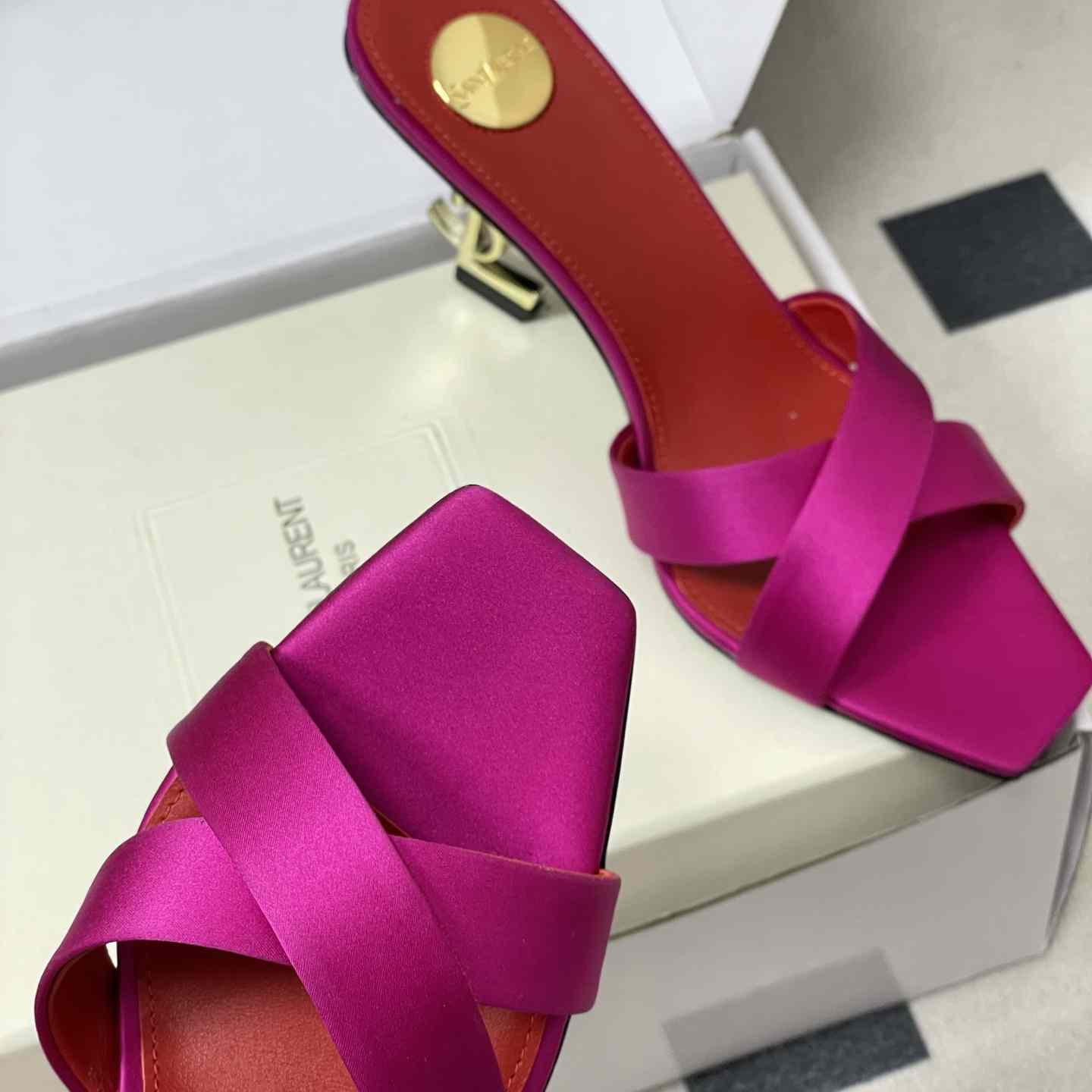 Saint Laurent Opyum Mules In Satin Crepe  - DesignerGu