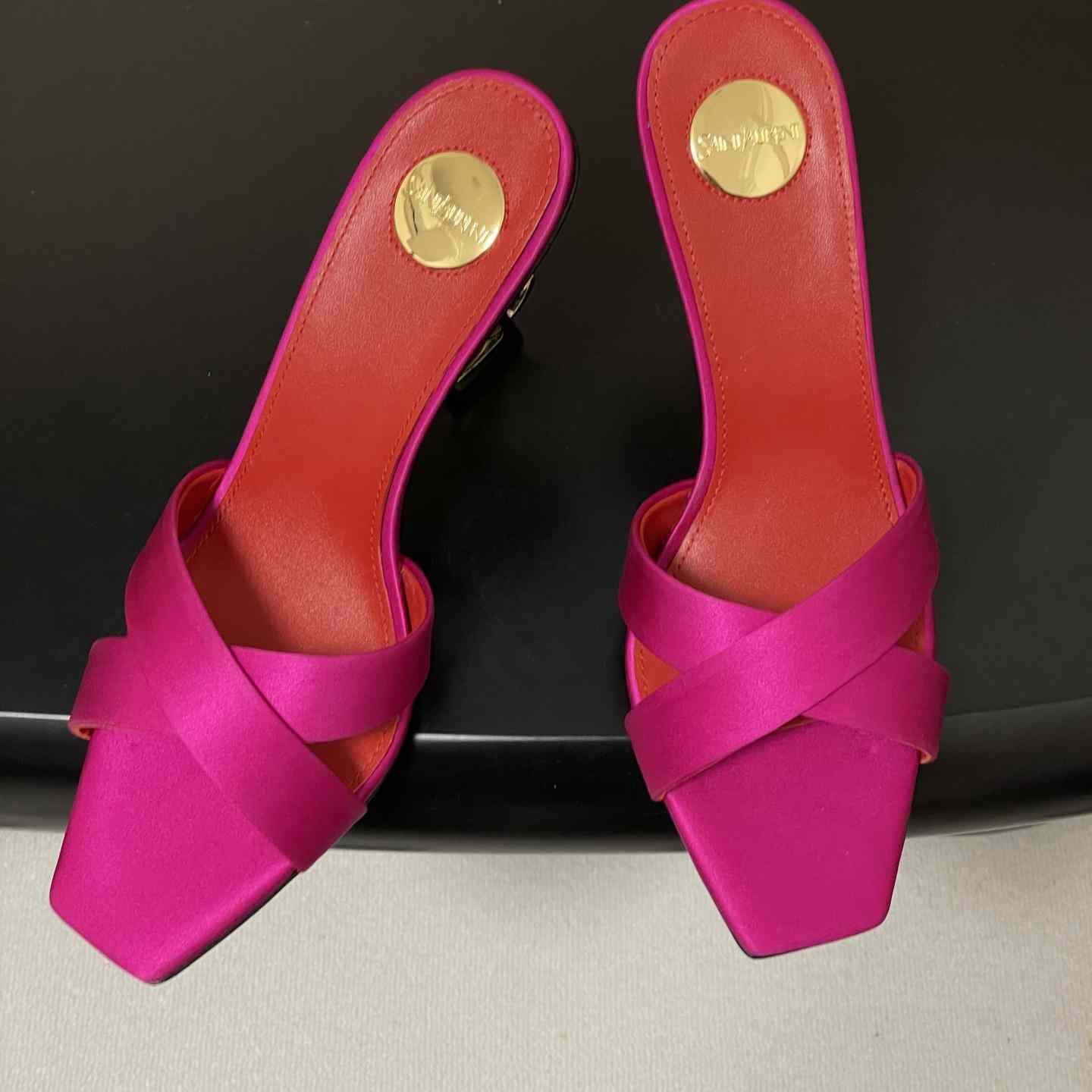 Saint Laurent Opyum Mules In Satin Crepe  - DesignerGu